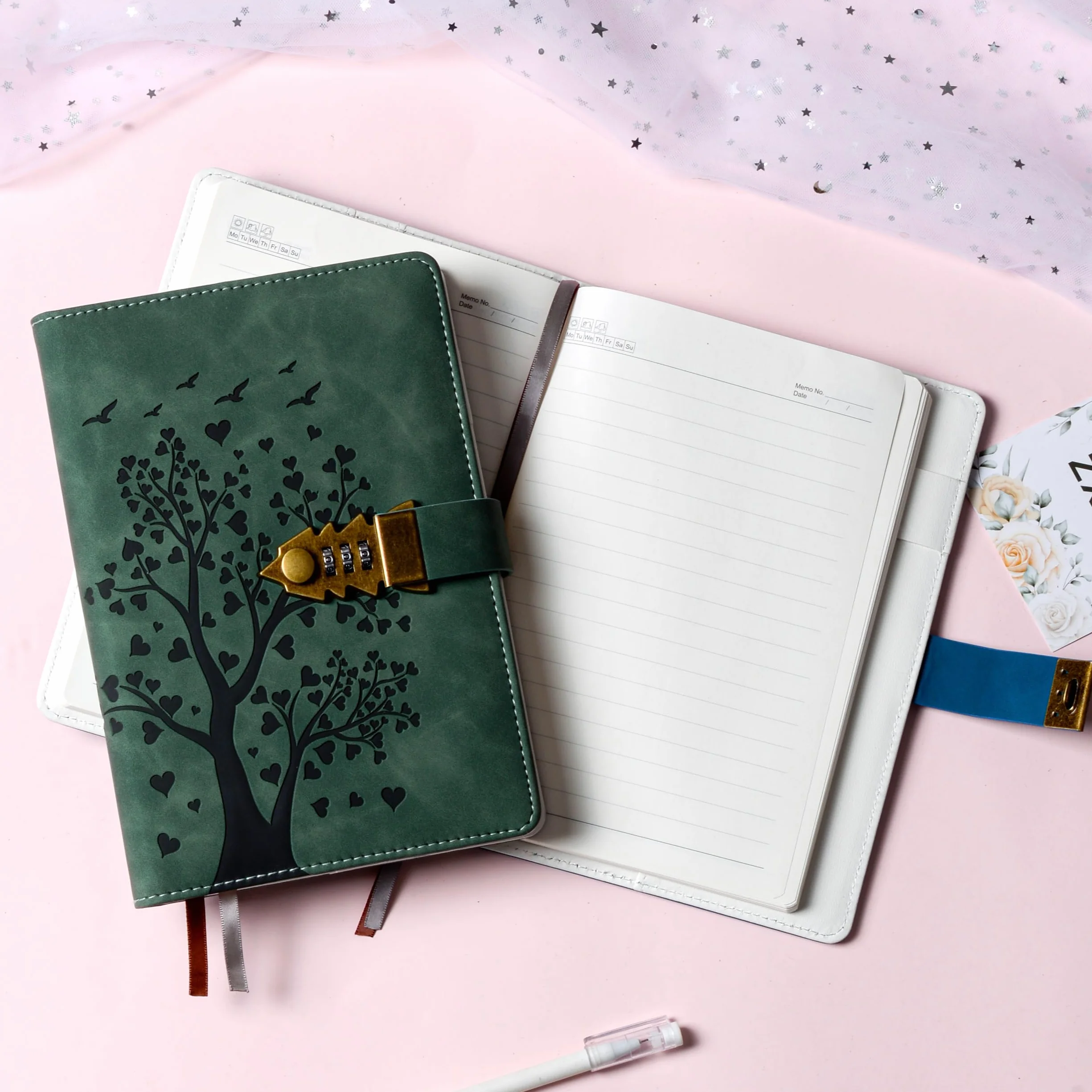 Diario Segreto A5 Lago Verde con Lucchetto 240 Pagine Notebook Protetto