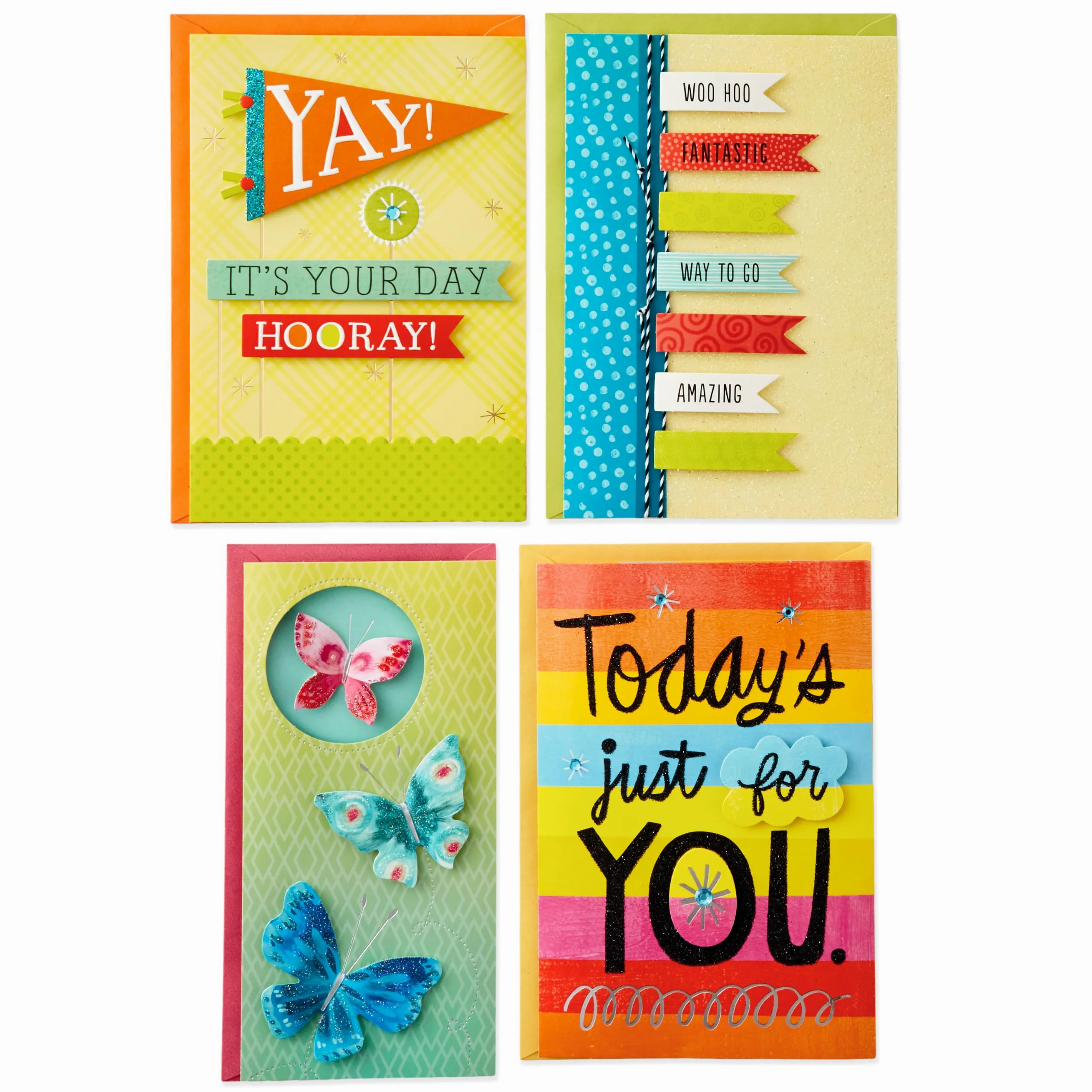 Hallmark - Set di biglietti di auguri assortiti per tutte le occasioni con organizer per biglietti (confezione da 24) – compleanno, bambino, matrimonio, simpatia, pensiero di te, grazie, in bianco