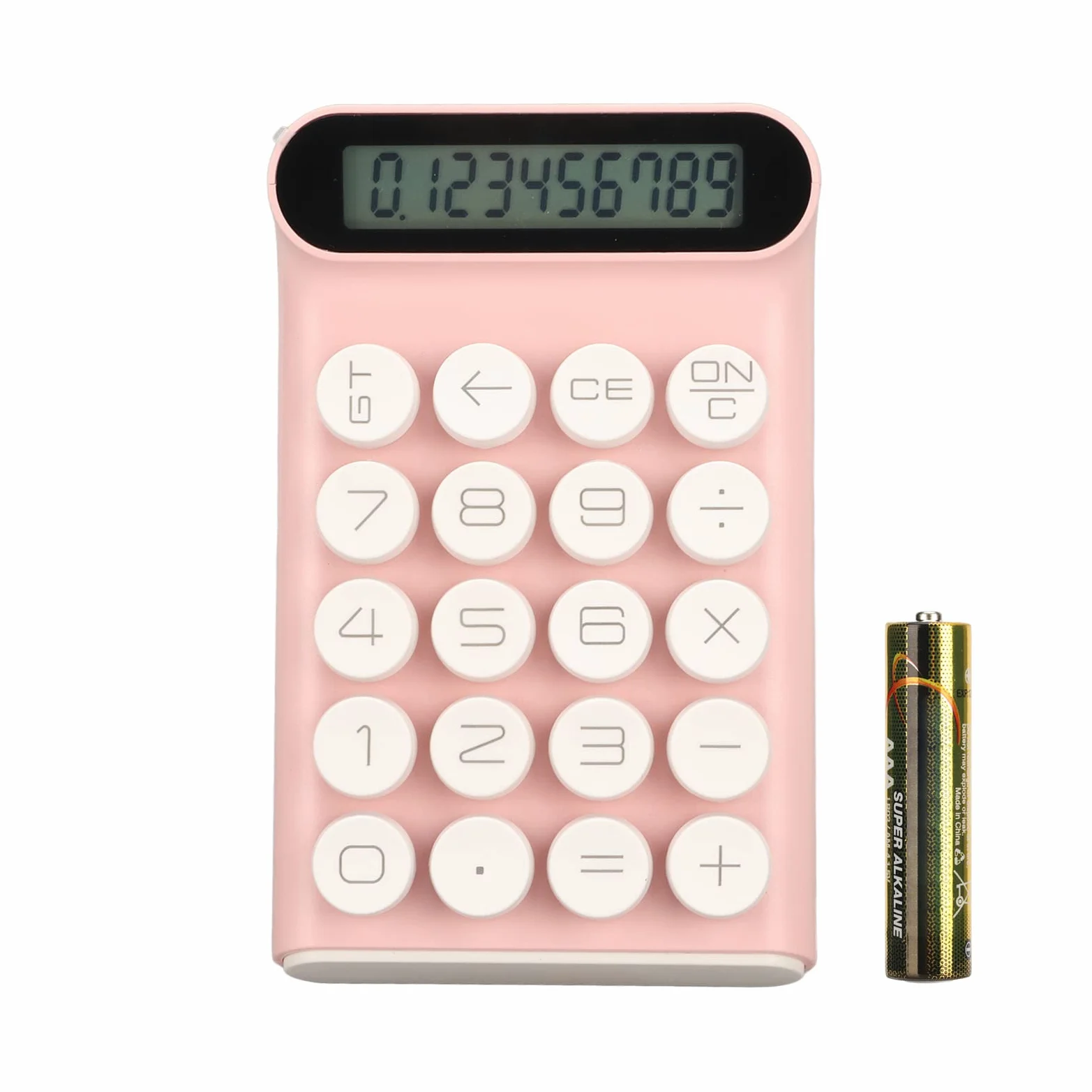 VBESTLIFE Calcolatrice con Interruttori Meccanici, 10 Cifre, Ampio Display LCD, Pulsanti Grandi, Interruttore Blu, Calcolatrici, Calcolatrice da Tavolo, Calcolatrice Carina, Calcolatrice