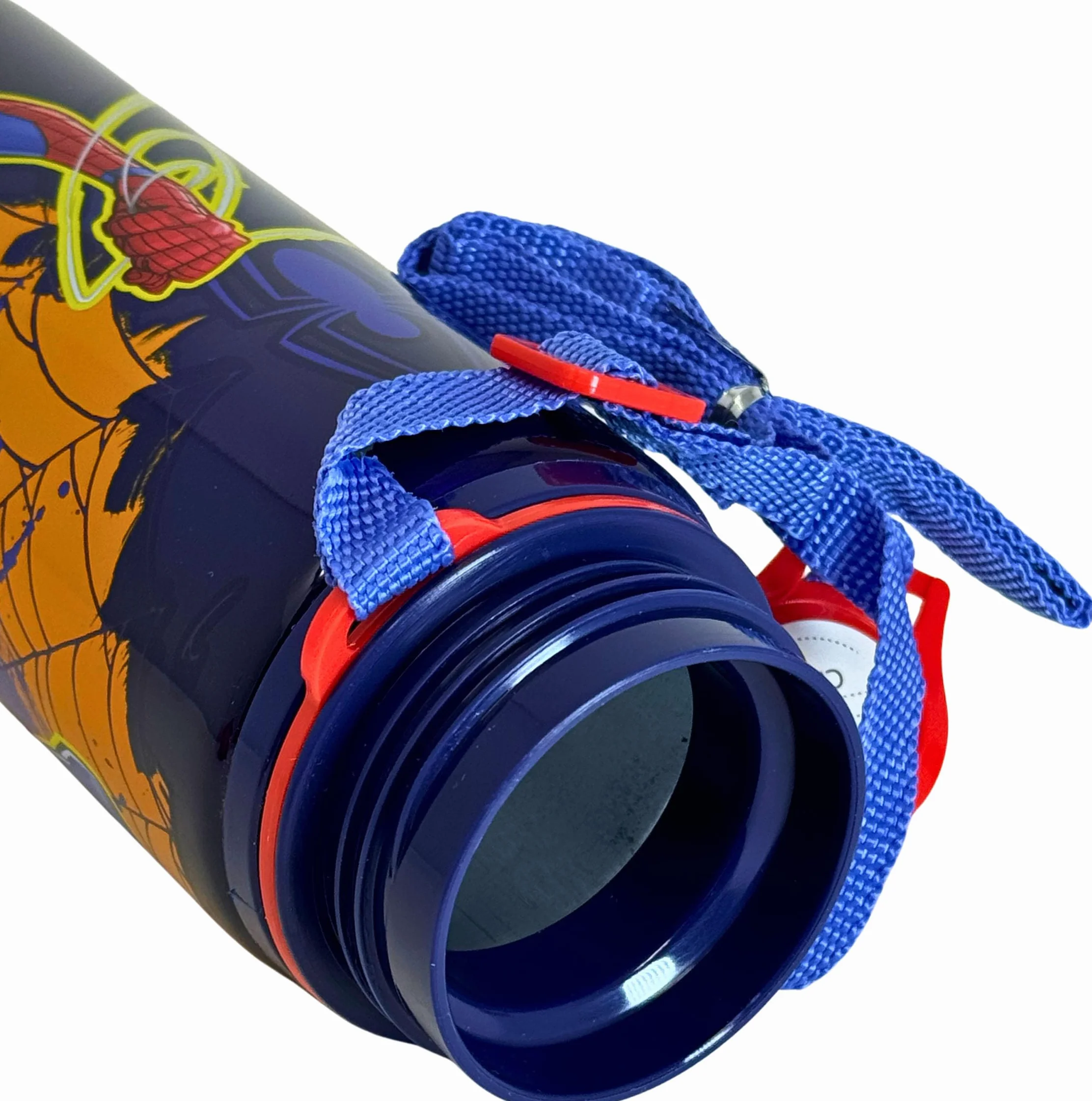 Clondo Borraccia Bambini 600ml Alluminio Cannuccia Tracolla Bottiglia Acqua Anti-Goccia Spiderman