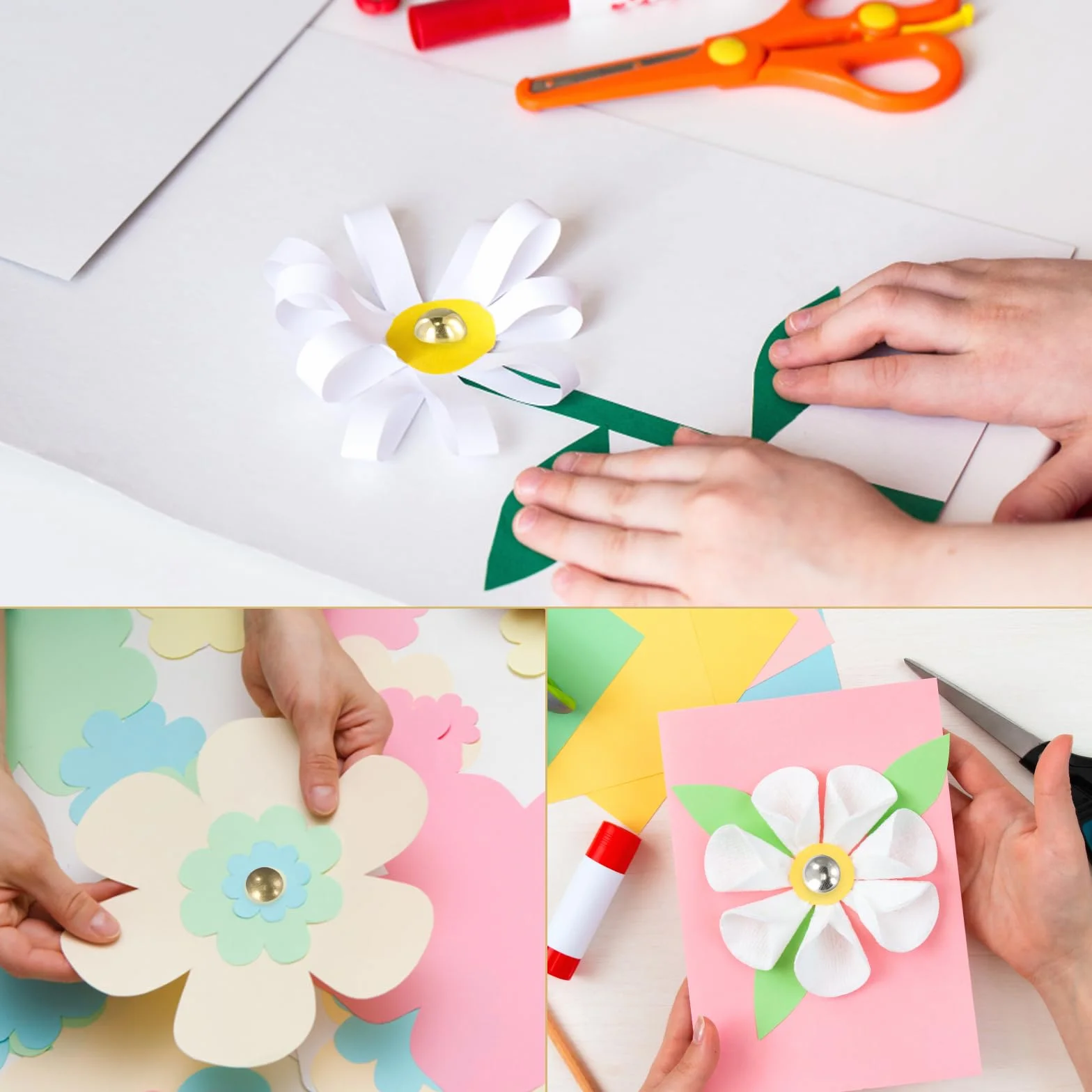 Fermacampioni Scrapbooking 300 Pezzi Mini Brads Rotondi Metallo per Carta DIY