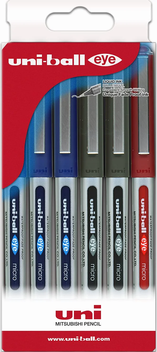 Uni-ball Astuccio 6 roller Inchiostro liquido UB-150 colori assortiti