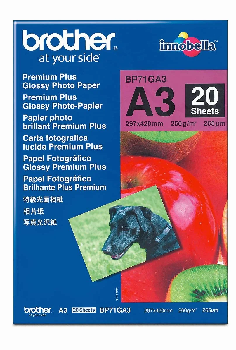Brother BP71GA3 Carta per Stampanti a Getto d'Inchiostro A3 Lucida