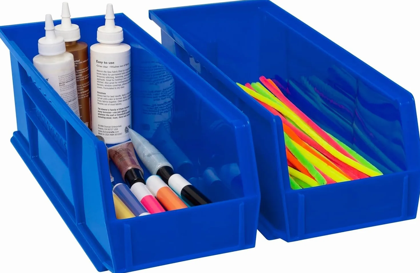 Akro-Mils 30234 AkroBins Contenitori di Stoccaggio in Plastica Impilabili 38,1 cm x 12,7 cm x 12,7 cm Blu Confezione da 12