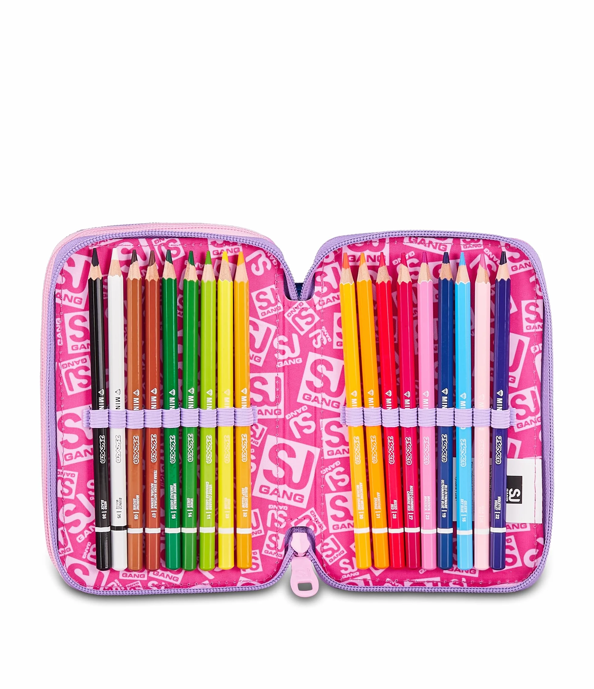 SJ GANG STYLE JAM GANG Astuccio Scuola 3 Zip 3D PIXIE UNICORN, Rosa, Triplo Scomparto, Scocca con unicorno in rilievo, Portapenne Attrezzato, 45 pezzi, Accessori Zaino, Scuola elementare, Bambina