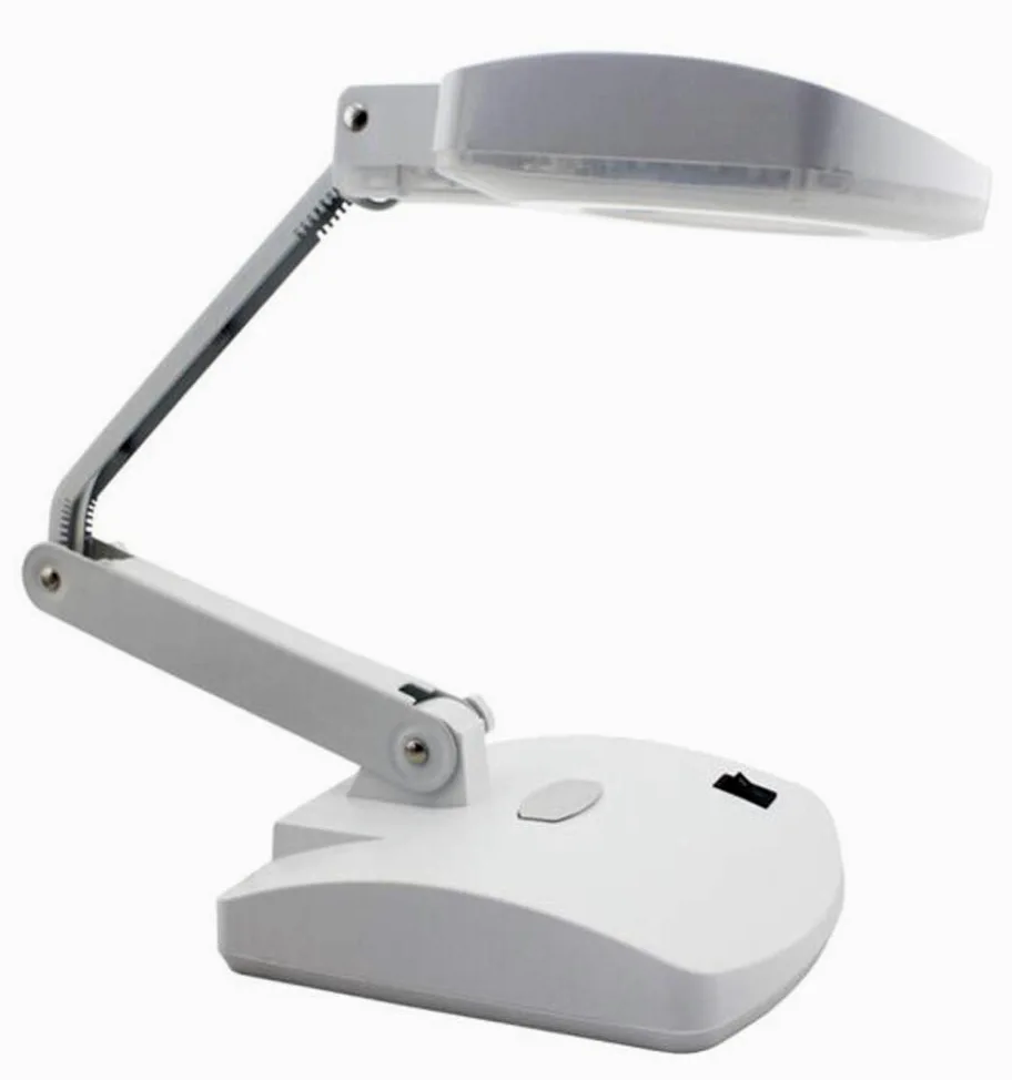 Lente d'Ingrandimento Lente d'Ingrandimento 2 in 1 56 LED Lente d'Ingrandimento da Tavolo Lampada da Scrivania con Diottrie Lente 3D/8D Luce Brillante