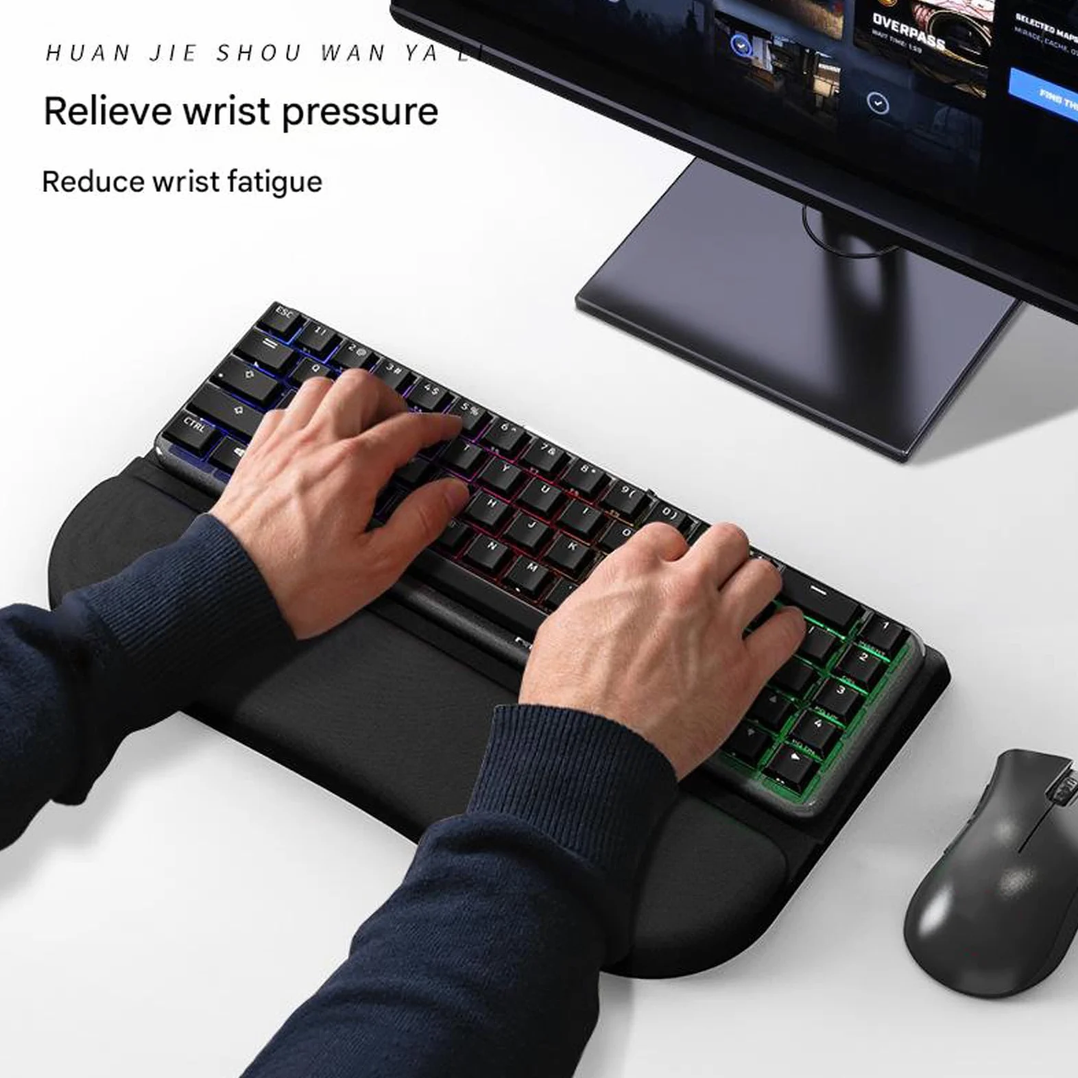 Poggiapolsi in silicone sottile trasportabile, ideale per pendolari e turisti che necessitano di un comfort ergonomico e antiscivolo per la digitazione