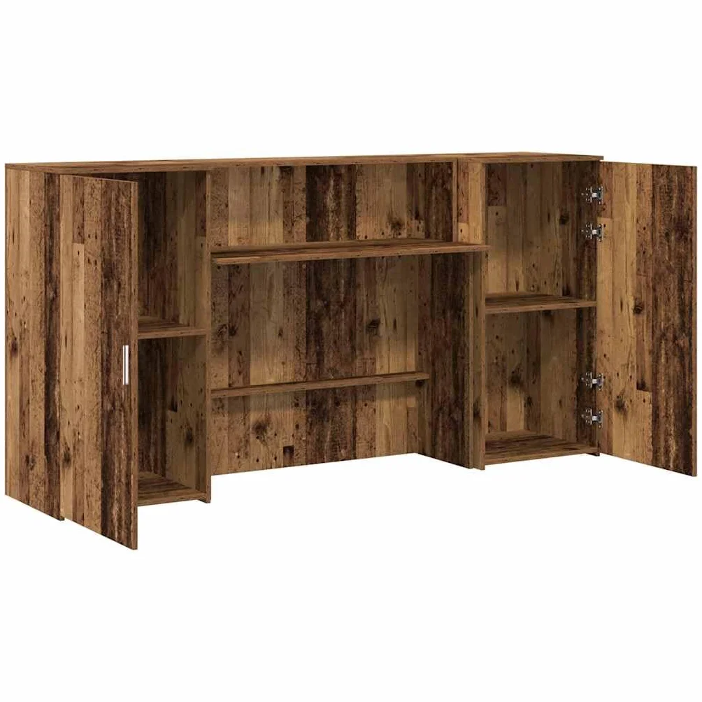 vidaXL Banco Reception Legno Vecchio 200x50x103,5 cm Legno Multistrato, bancone Reception, bancone Reception Salone, bancone Reception Bar, Front Desk