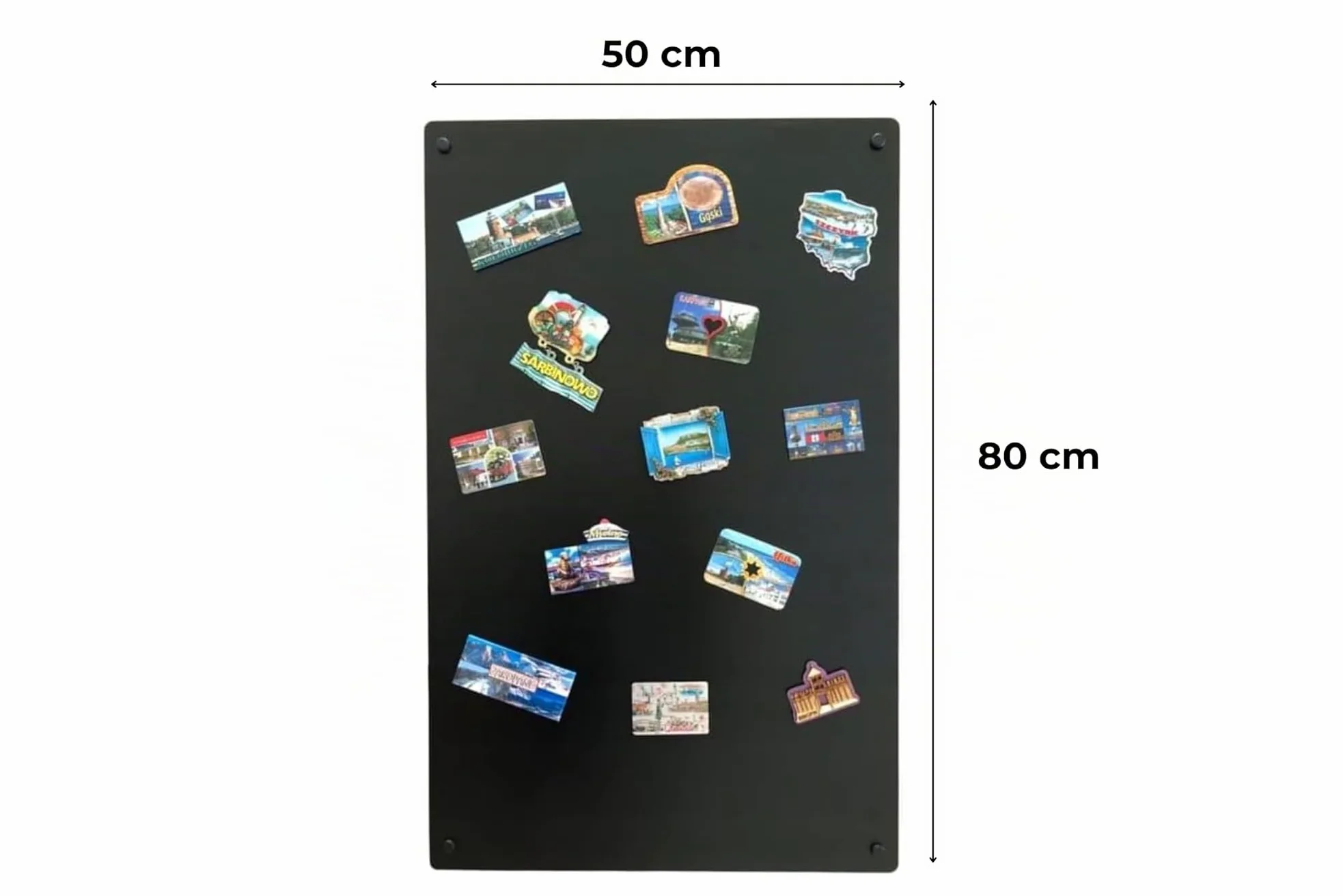 Lavagna Magnetica da Parete in Acciaio Nera 80x50 cm, Black Memo-Board, Pannello Magnetico per Calamite, Lavagna da Cucina, Ufficio, Camera dei Bambini