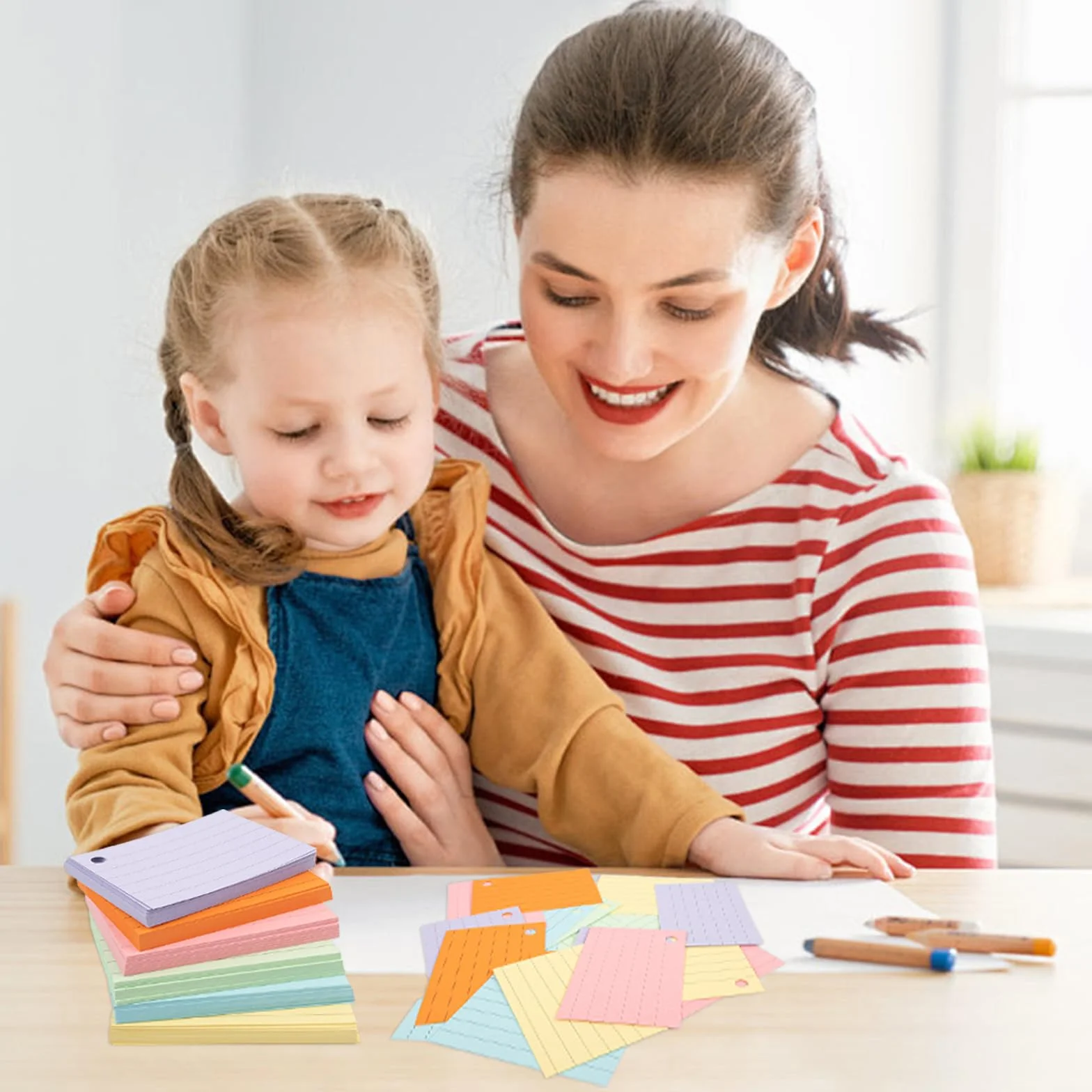 Flashcard A8 600 pezzi foderate con anello per apprendimento vocabolario ufficio scuola casa