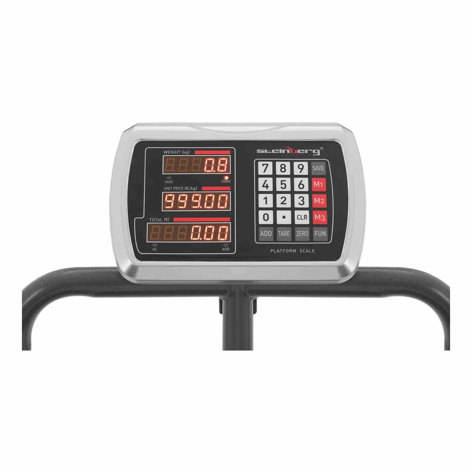 Steinberg Systems Bilancia a Piattaforma con Ruote SBS-PF-600/100W 600 kg 100 g Display LED 50x60 cm