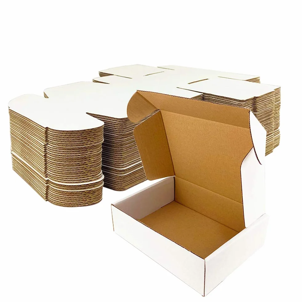 GIFTGARDEN Scatole di Cartone Imballaggio Piatte 25 Pezzi 153x102x76 MM Scatole per spedizione o lo stoccaggio Bianca