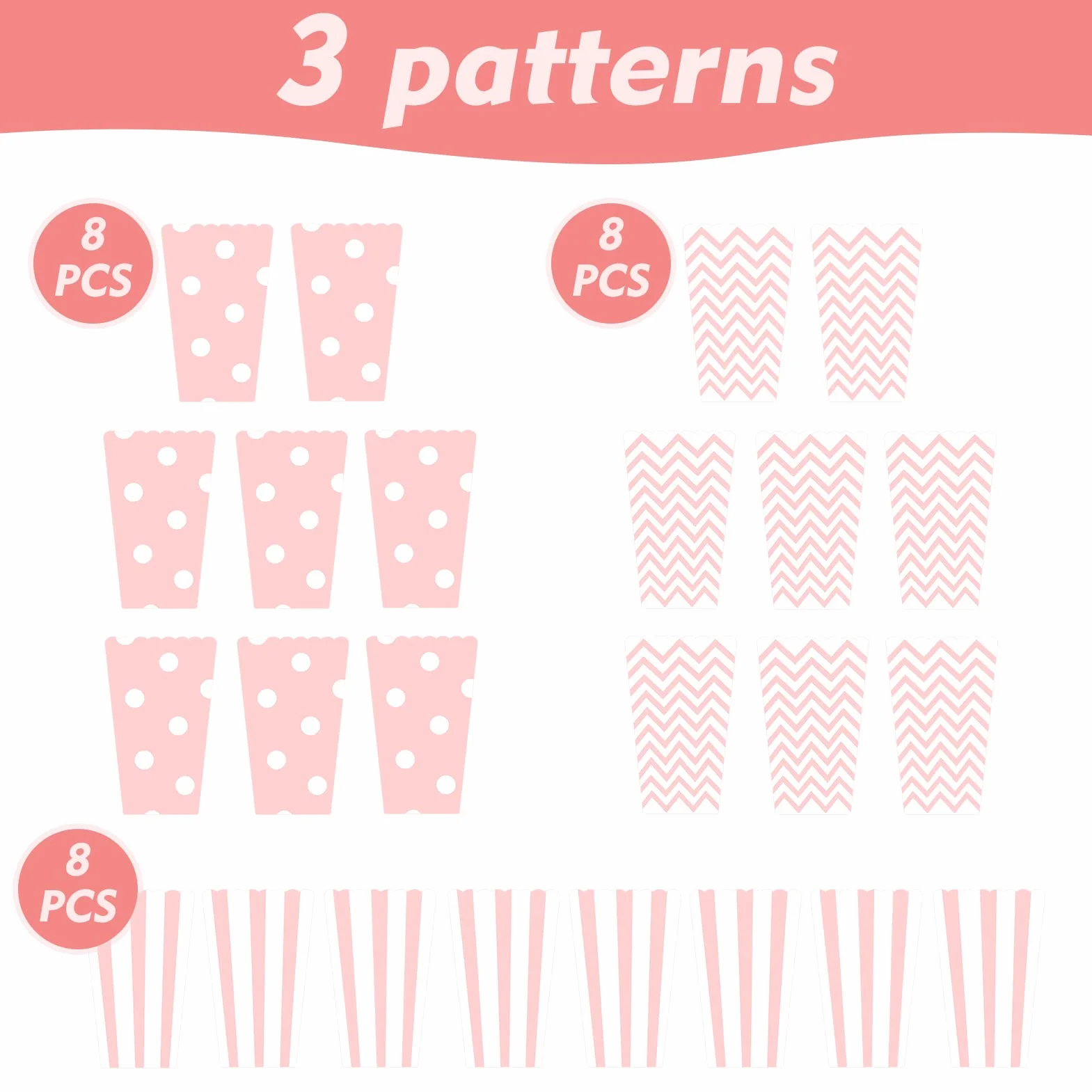 24 PCS Scatole di Popcorn Contenitori per Festa di Compleanno Film Fiesta