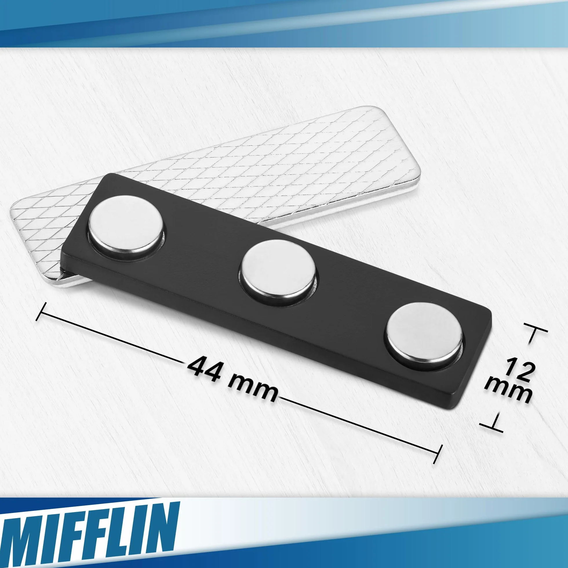 Magneti per targhette identificative Mifflin 10 badge 44,5 x 12,7 mm neodimio extra forti