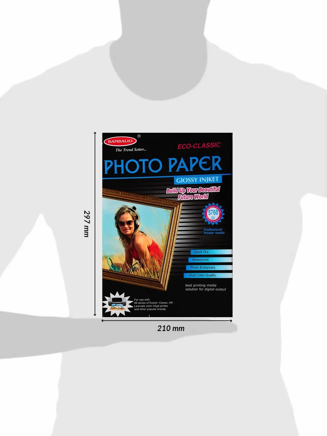 Bambalio BPG 180-50 - Carta fotografica lucida, formato A4, 180 g/m², confezione da 50