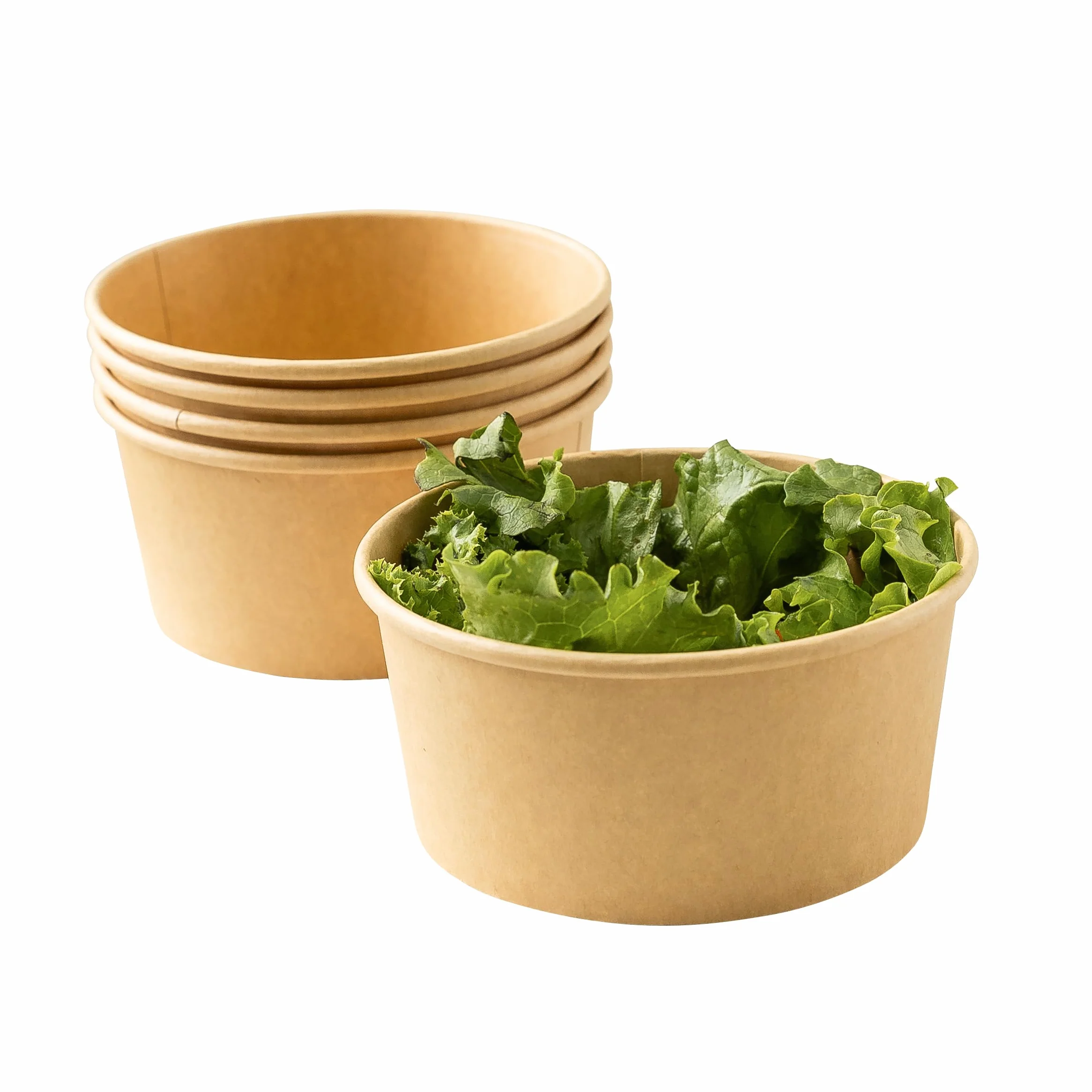 Ciotole per Insalata in Carta Kraft 1000 ml - Confezione da 50 Pezzi | Contenitori Monouso Ecologici