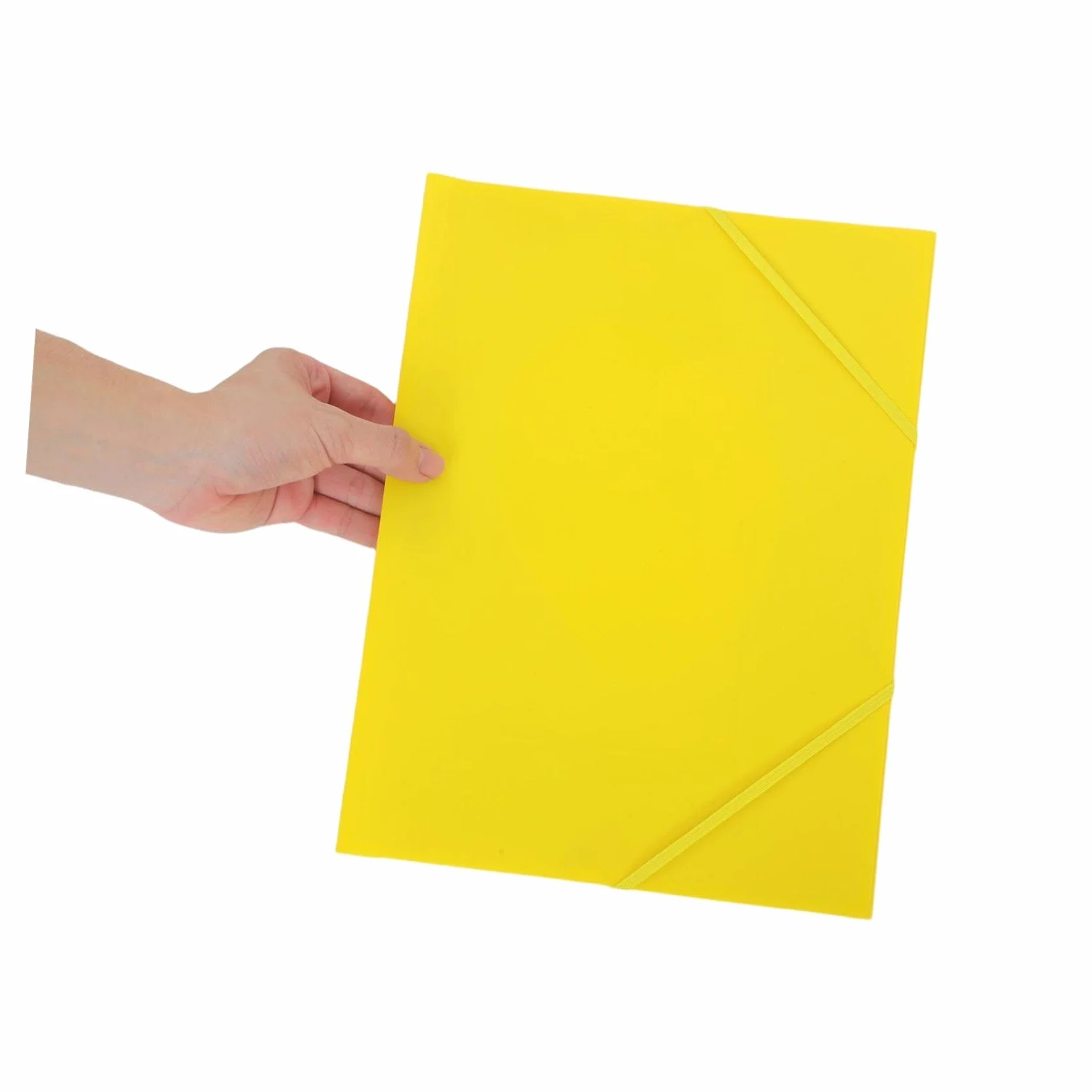 10 Pezzi Cartella Portadocumenti A4 in Plastica Gialla con Chiusura a 3 Lembi e Design Leggero, Soluzione Pratica per Ufficio e Viaggio