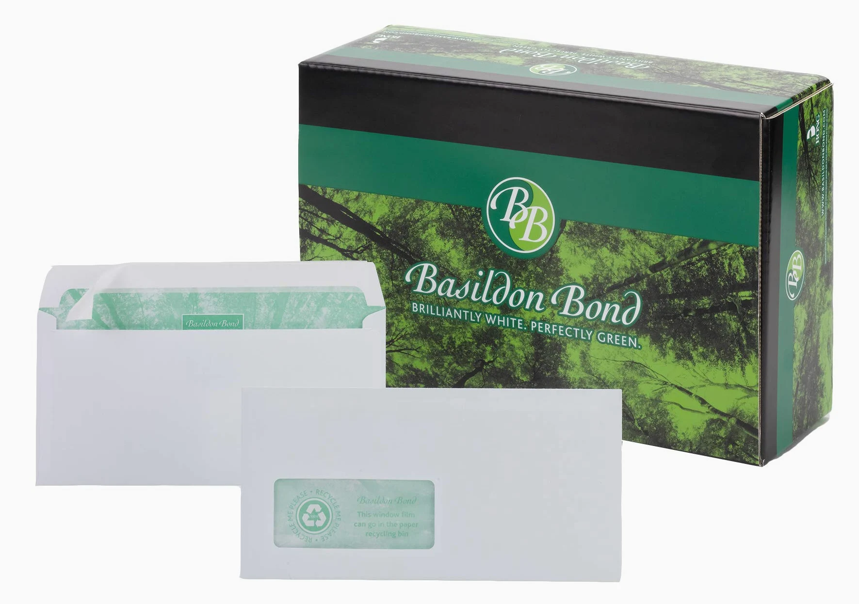 Basildon Bond DL - Busta a portafoglio con chiusura a buccia bianca, 120 g/m², confezione da 500