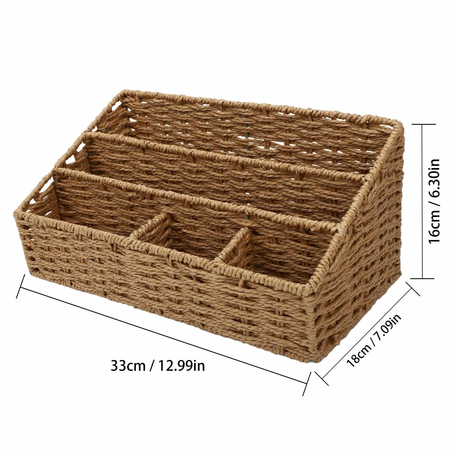 Jectse Organizer Posta in Tessuto Portafile Da Scrivania, 2 Pezzi, for | Organizer da scrivania in rattan naturale con struttura in ferro per forniture per ufficio, vassoio per lettere, contenitore