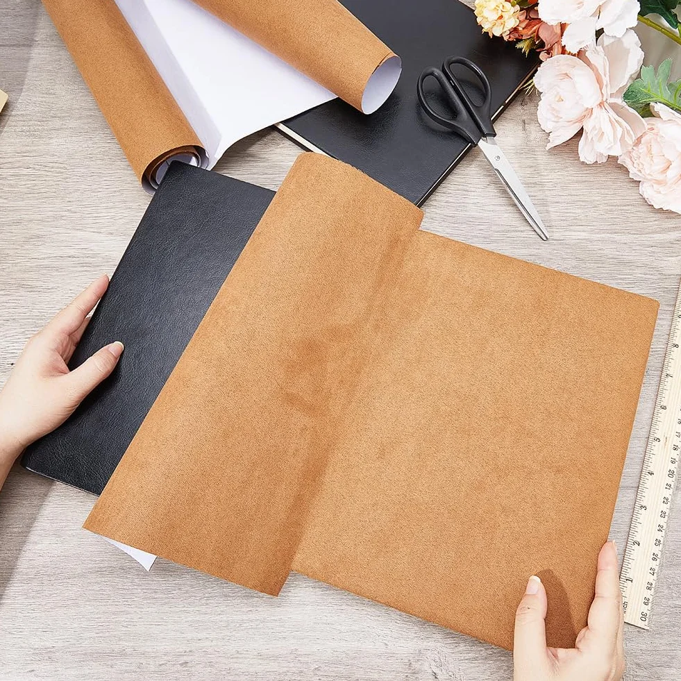CRASPIRE 51 x 11.8 pollice Pelle Scamosciata Libro Panno per Rilegatura di Libri Copertina con Supporto In Carta Scrapbooking