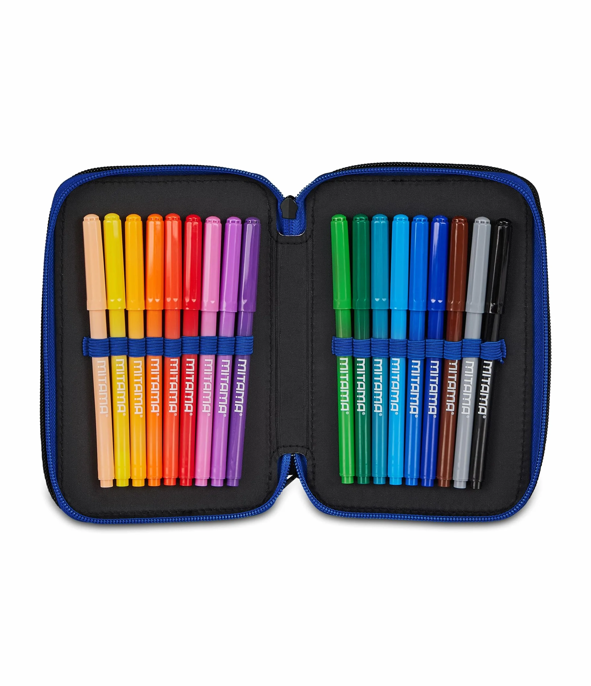 Seven Astuccio Scuola 3 Zip Inter, Blu, Triplo Scomparto, 45 pezzi, Set cancelleria, Zaino, Calcio, Prodotto ufficiale