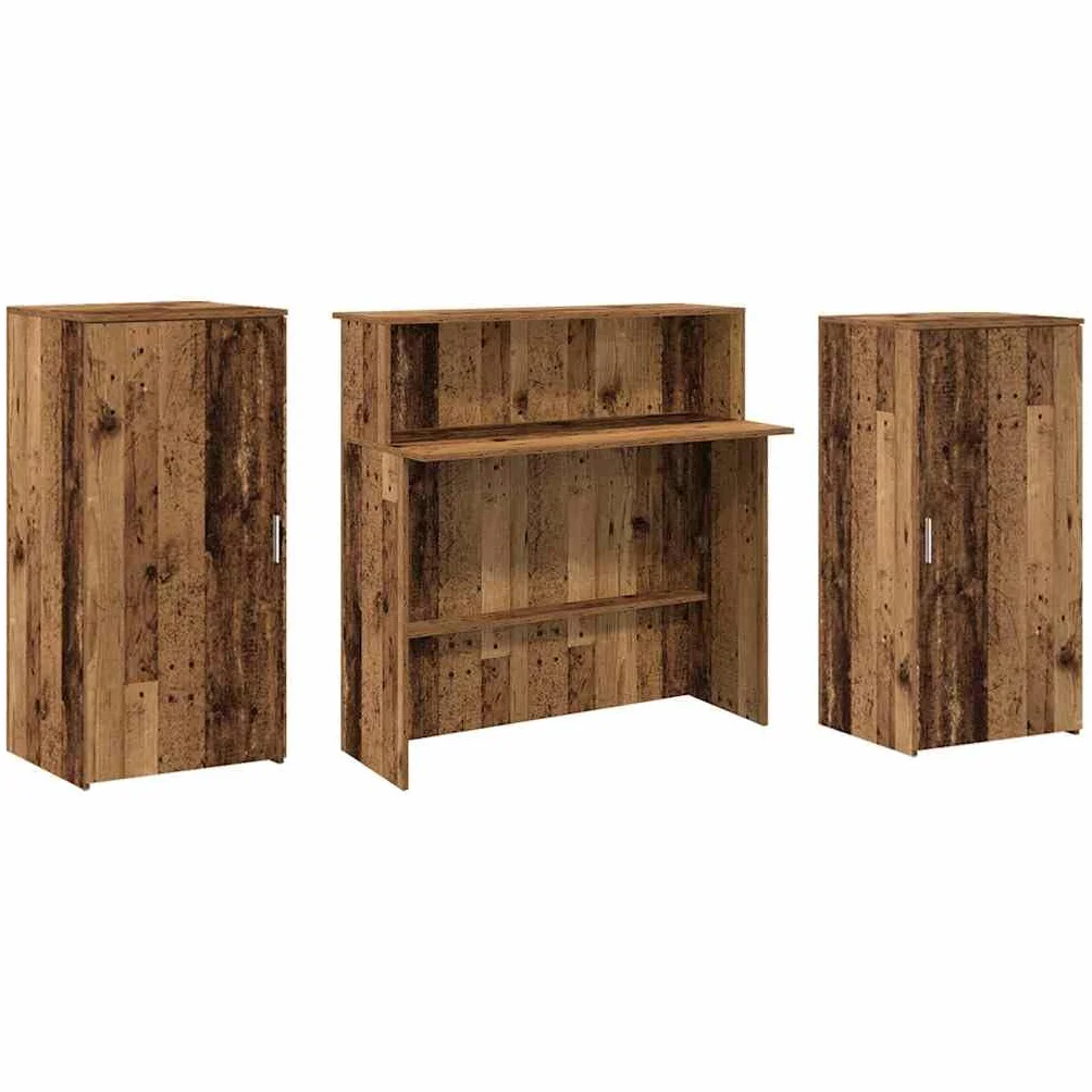 vidaXL Banco Reception Legno Vecchio 200x50x103,5 cm Legno Multistrato, bancone Reception, bancone Reception Salone, bancone Reception Bar, Front Desk
