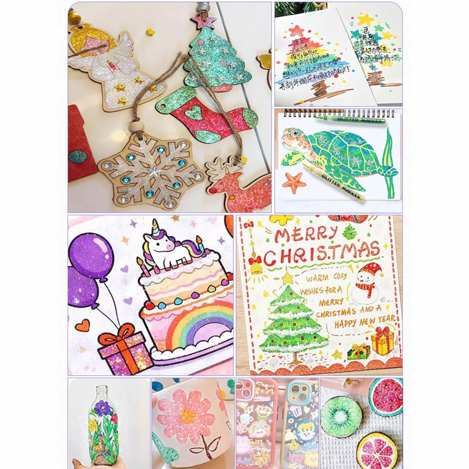 ordinarYone Evidenziatore scintillante da 0,7 mm, ad asciugatura rapida, per lavori artistici, biglietti, agenda, scrapbooking, ecc