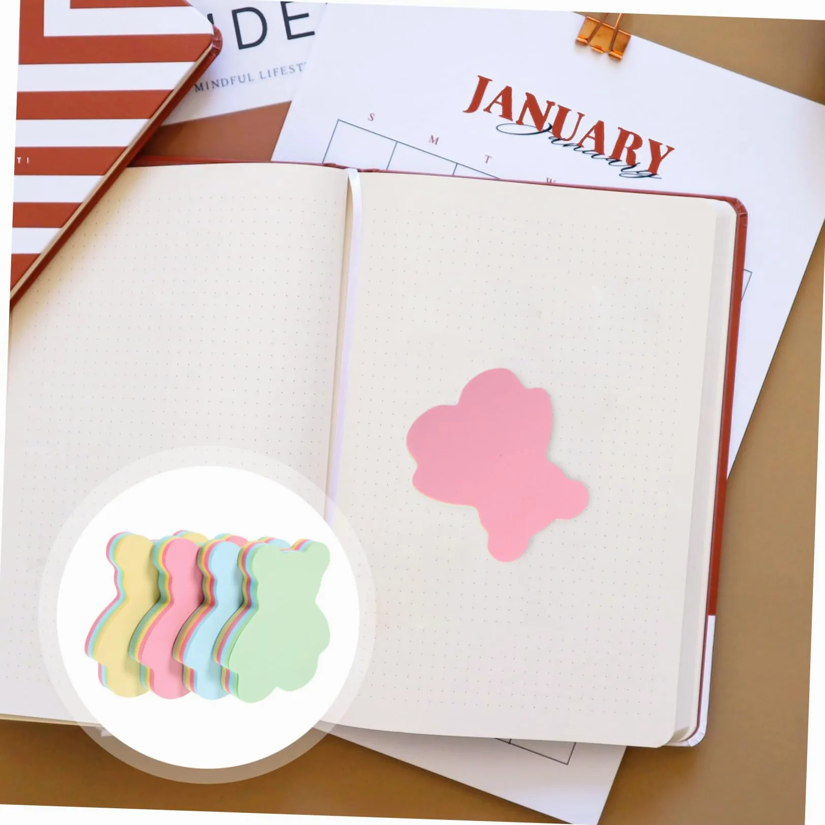 HOMSFOU 4 Pezzi Note Adesive Animali Colorati Libri Memo Pad Autoadesivi per Ufficio e Casa