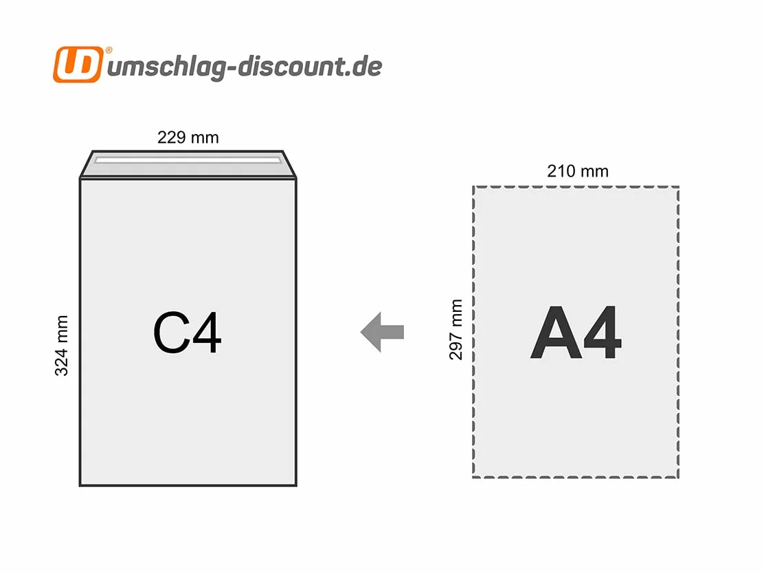 umschlag-discount – buste da spedizione trasparenti in carta di pergamina per lettere informative, buoni, opuscoli pubblicitari & Co - 25 buste autoadesive con le dimensioni 324 x 229 mm (DIN C4)
