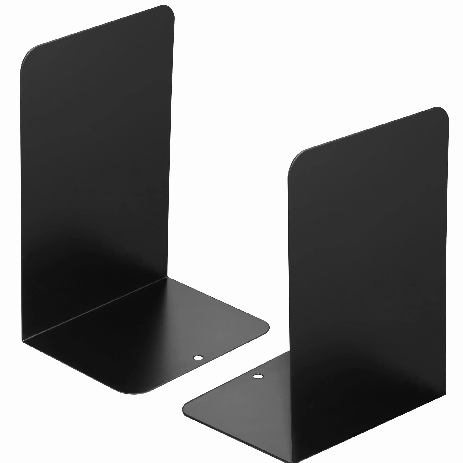 Fermalibri in Metallo Antiscivolo 2 Paia 4 Pezzi 10x13x20 cm per Mensole Ufficio Casa Scuole Nero