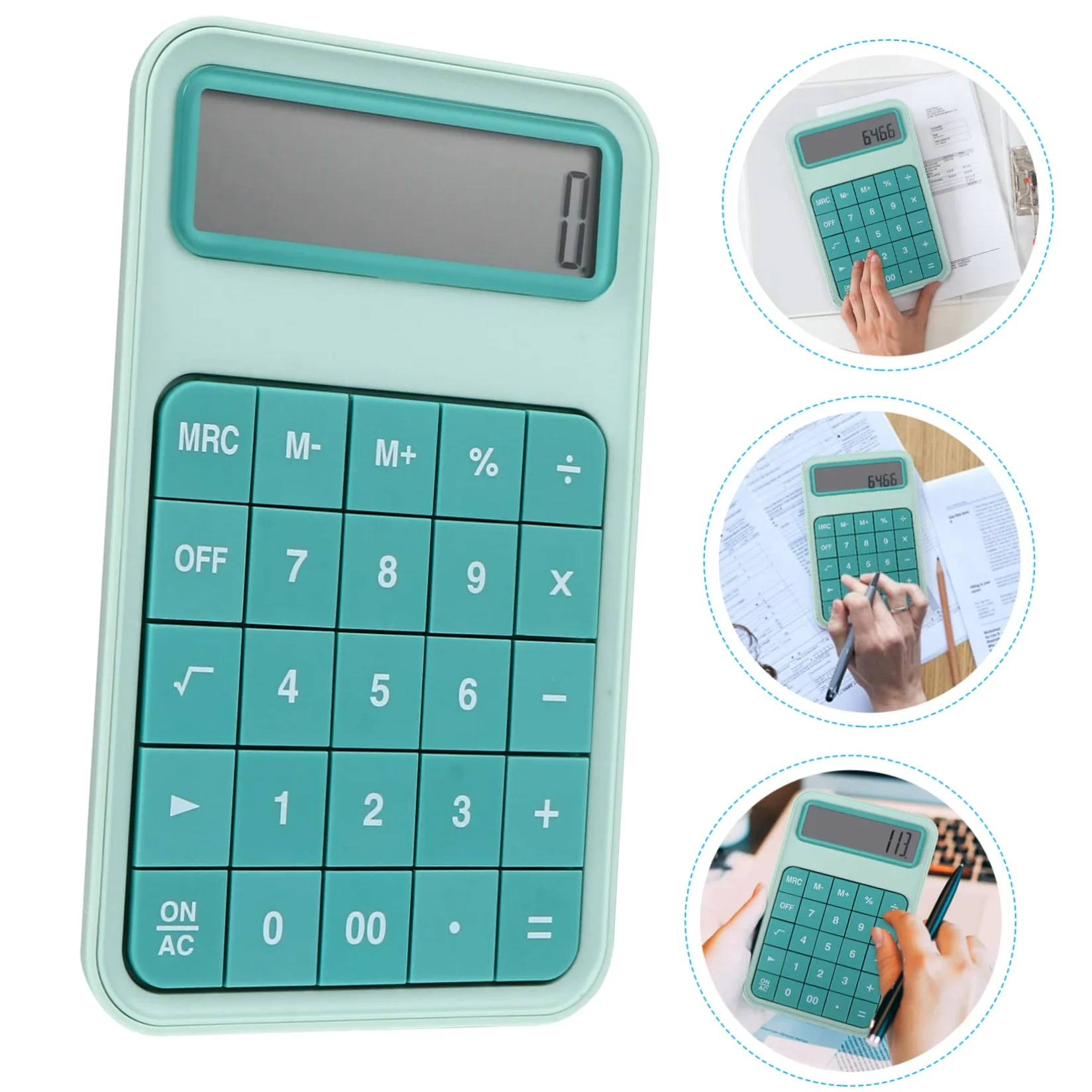 SECFOU Calcolatrice da Ufficio 12 Cifre Display Lcd Grande, Leggera e Stabile, Tasti Staccabili, per Scuola, Ufficio e Contabilità