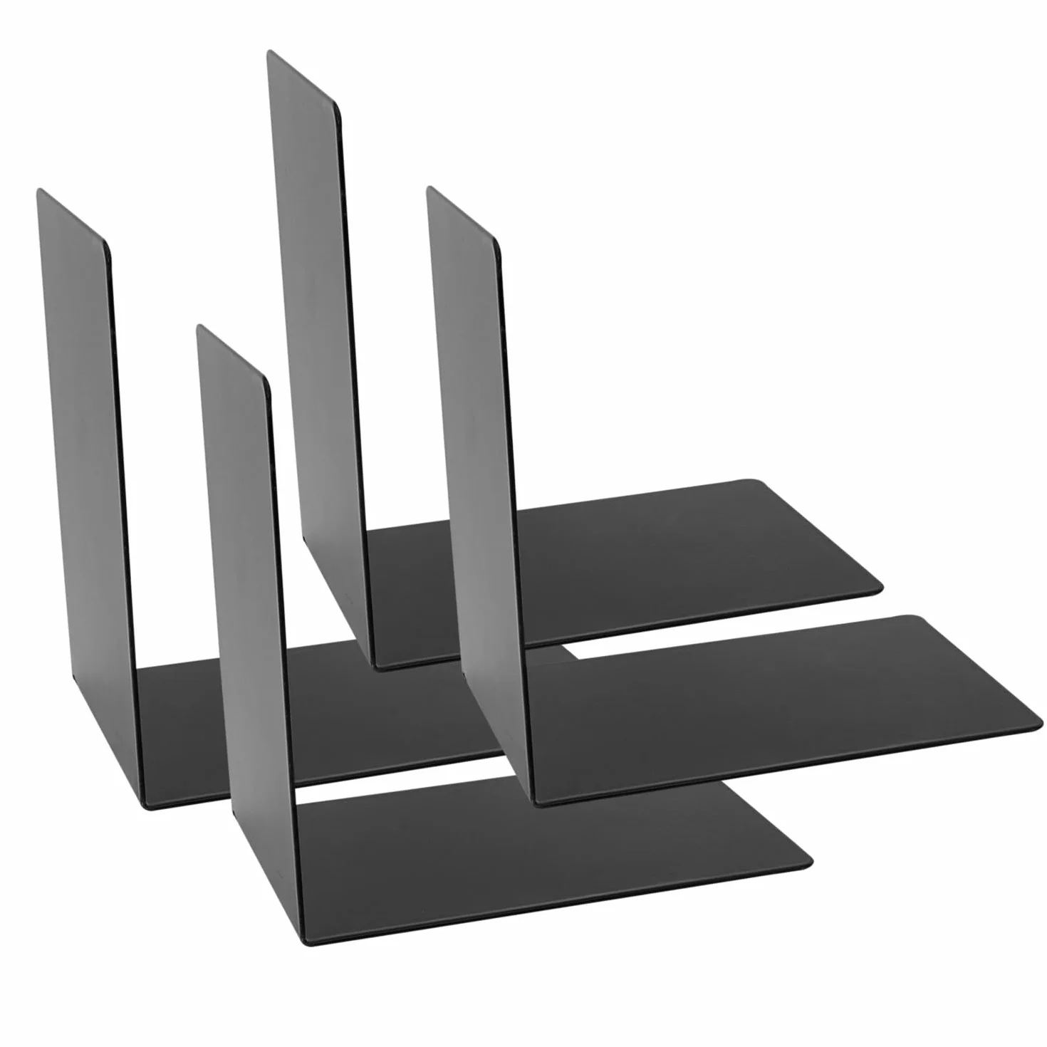 Idena Fermalibri in Metallo Nero 14x14x8,5 cm Porta Libri per Librerie