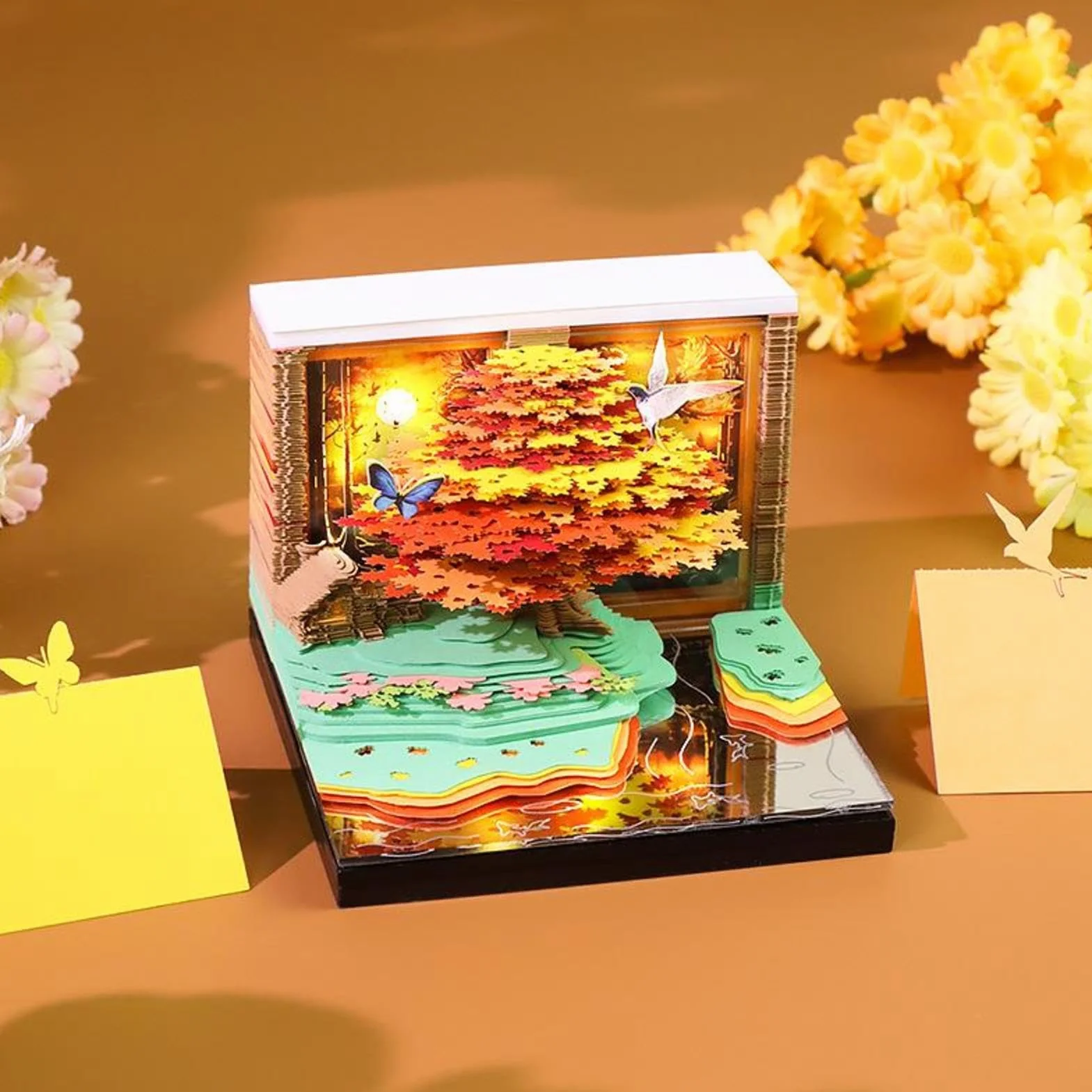 Calendario 3D Da Svuotare 2027 Decorazione Per Ufficio A Forma Di Albero Con | Blocco note Carta Arte 3D Per Libero Insegnanti Donne Uomini Compleanno Feste Ufficio Casa