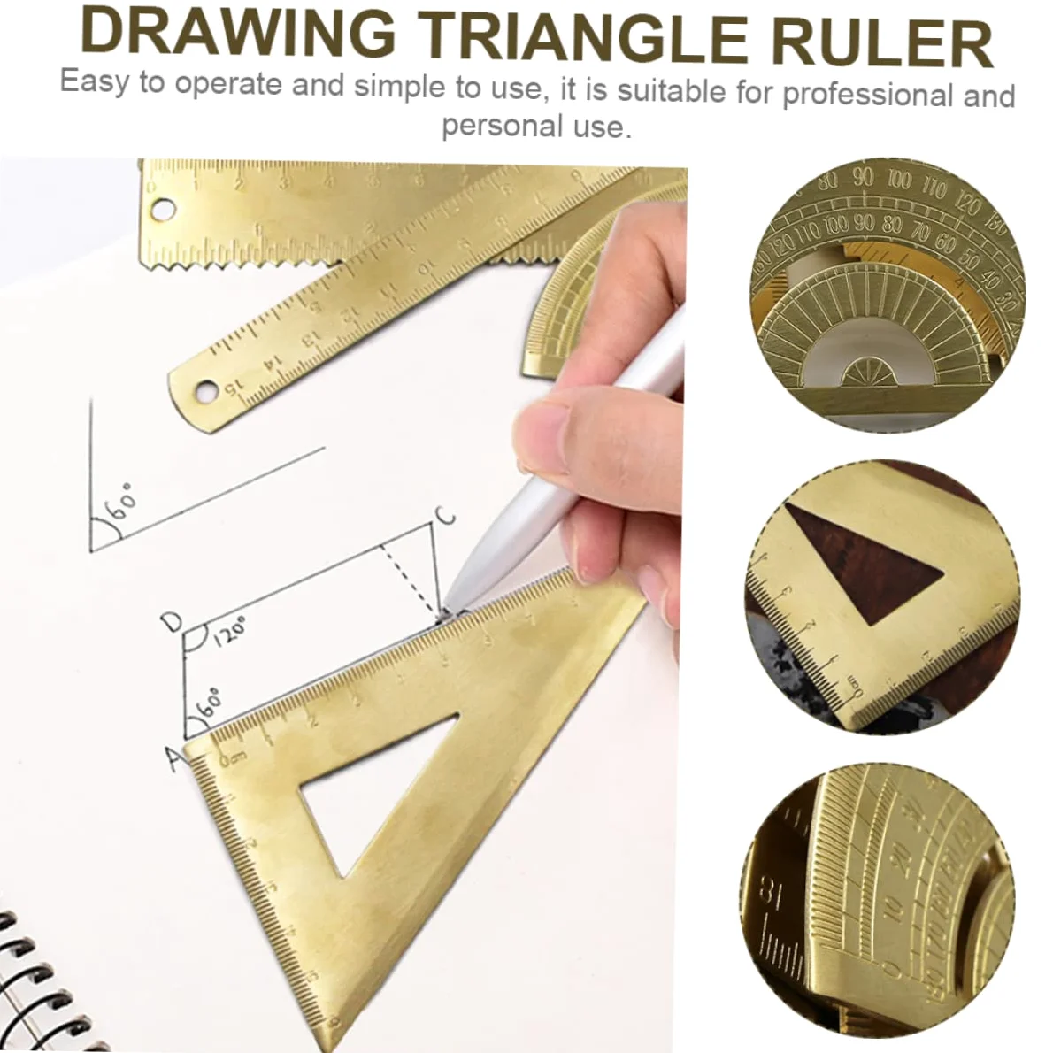 3 Set Di Righelli Triangolari Leggeri E Compatti Per Geometria Goniometro Misurazione Accurata Per Uso Esterno Ottimi Per Studenti