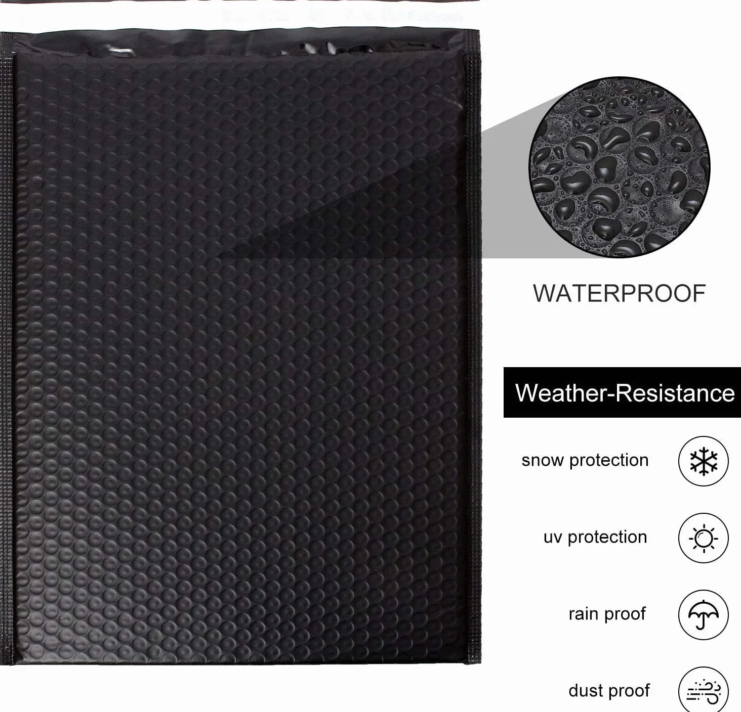 Ahuntter, Confezione da 30 buste a bolle d’aria in polietilene, formato A4, colore nero, 254 x 330 mm, imbottite con pluriball, autosigillanti, per imballaggi, spedizioni e invii per posta