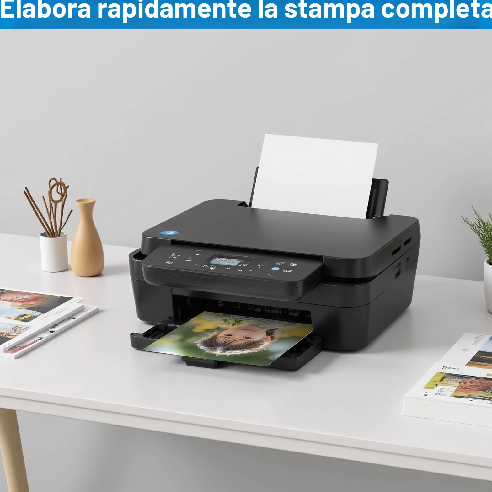 Carta fotografica lucida A4 200g/m² impermeabile asciugatura rapida 50 fogli per stampanti a getto d'inchiostro