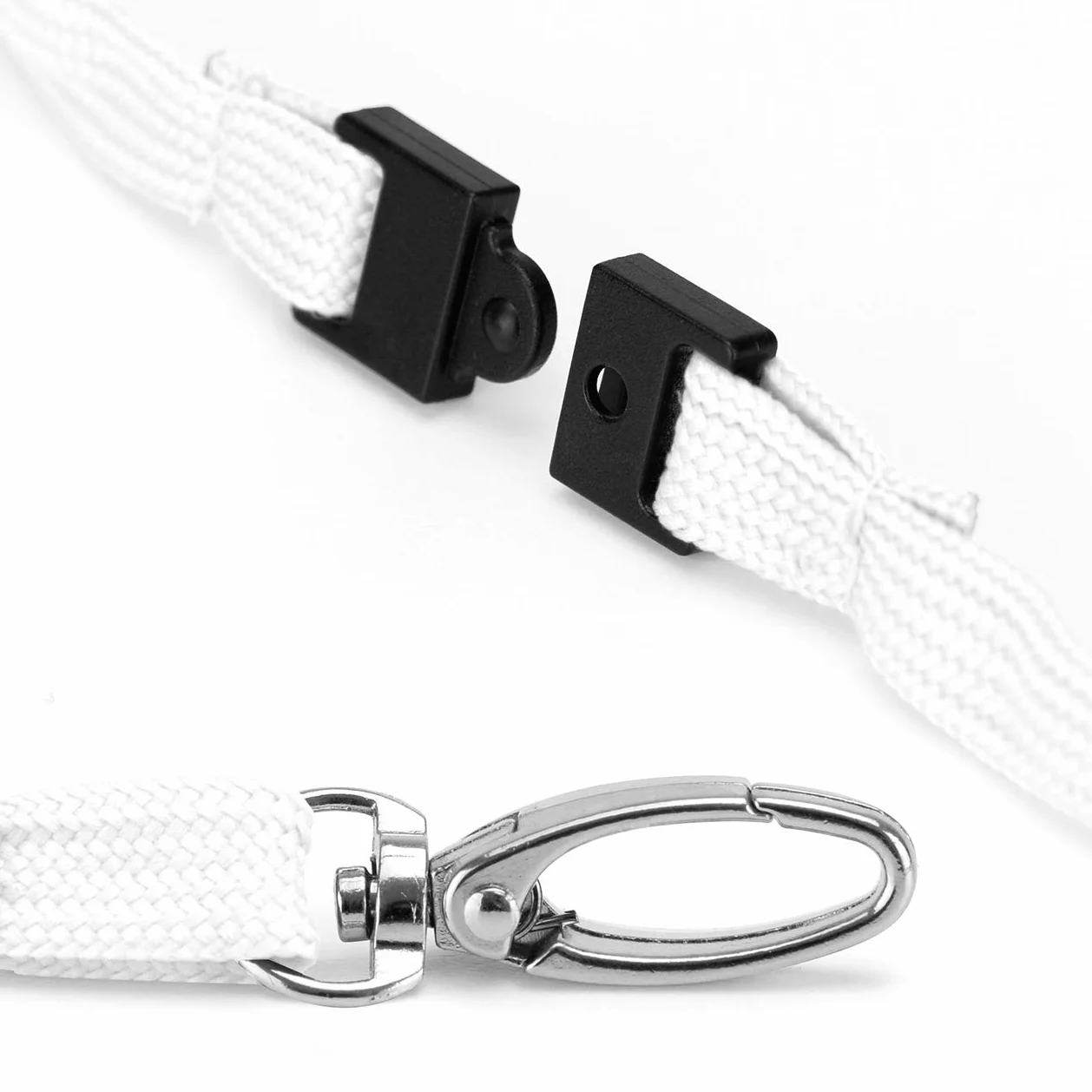 CKB LTD - Cordini da collo con clip rotante in metallo e sistema di apertura di sicurezza, per portabadge, tinta unita