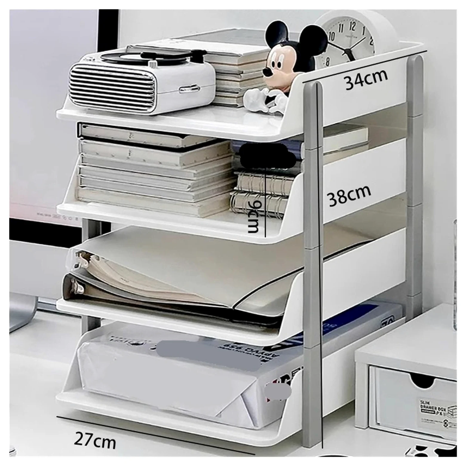 Vassoio Per Lettere Rack Di Archiviazione File Desktop | Materiali for ufficio Scaffale for libri con cornice for scatola di immagazzinaggio for cartelle A4 multistrato(4 floors)
