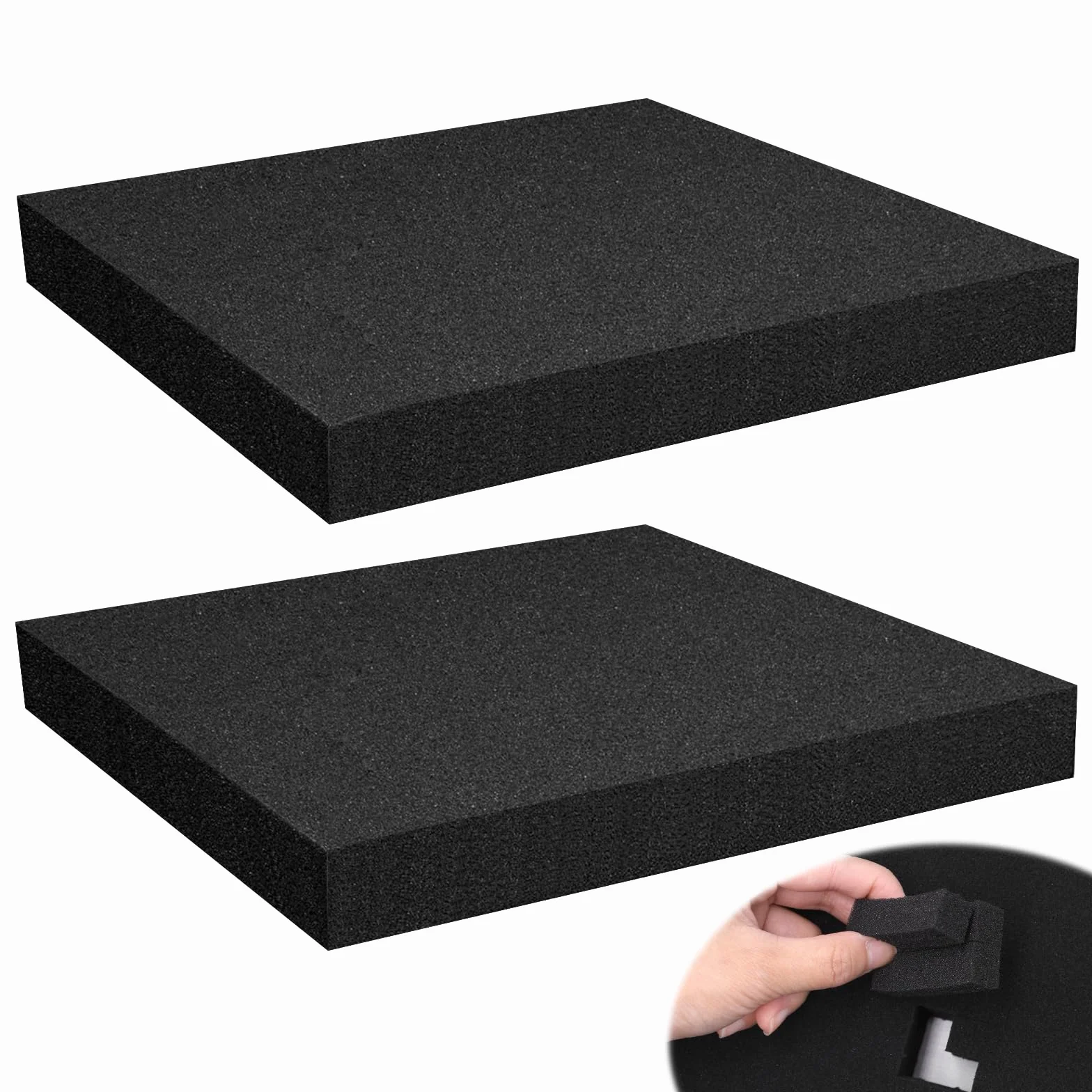 2 pezzi di schiuma protettiva, schiuma tagliata 40x30cm, inserti in spugna antiurto pretagliati per imballaggio di telecamere per utensili (altezza 50 mm)