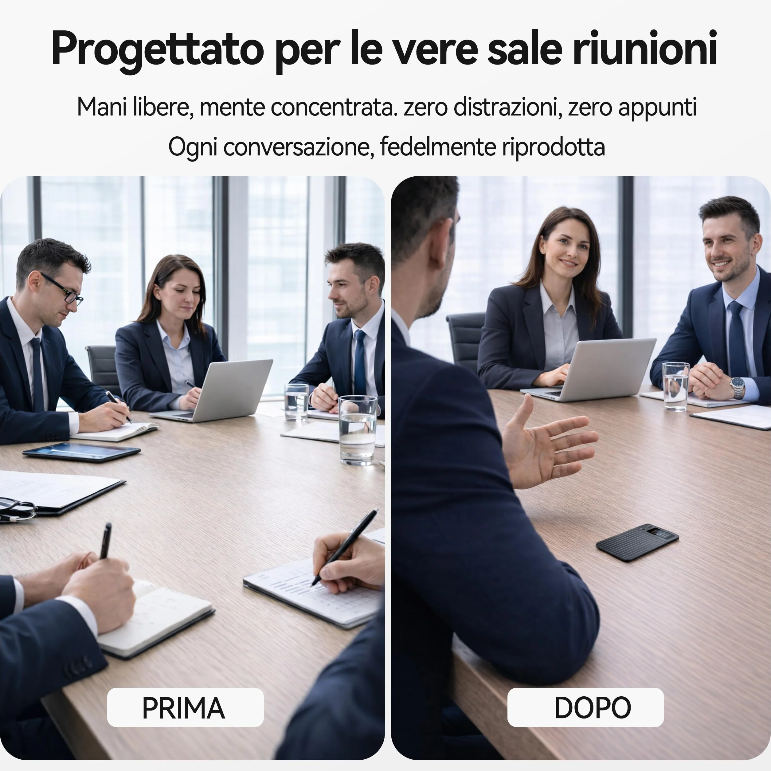 Registratore Vocale AI con Trascrizione e Riassunti AI Avanzati, 1200 Minuti al Mese, Audio HD, con Custodia, per Riunioni di Lavoro, Lezioni e Chiamate, Regalo per Professionisti e Studenti