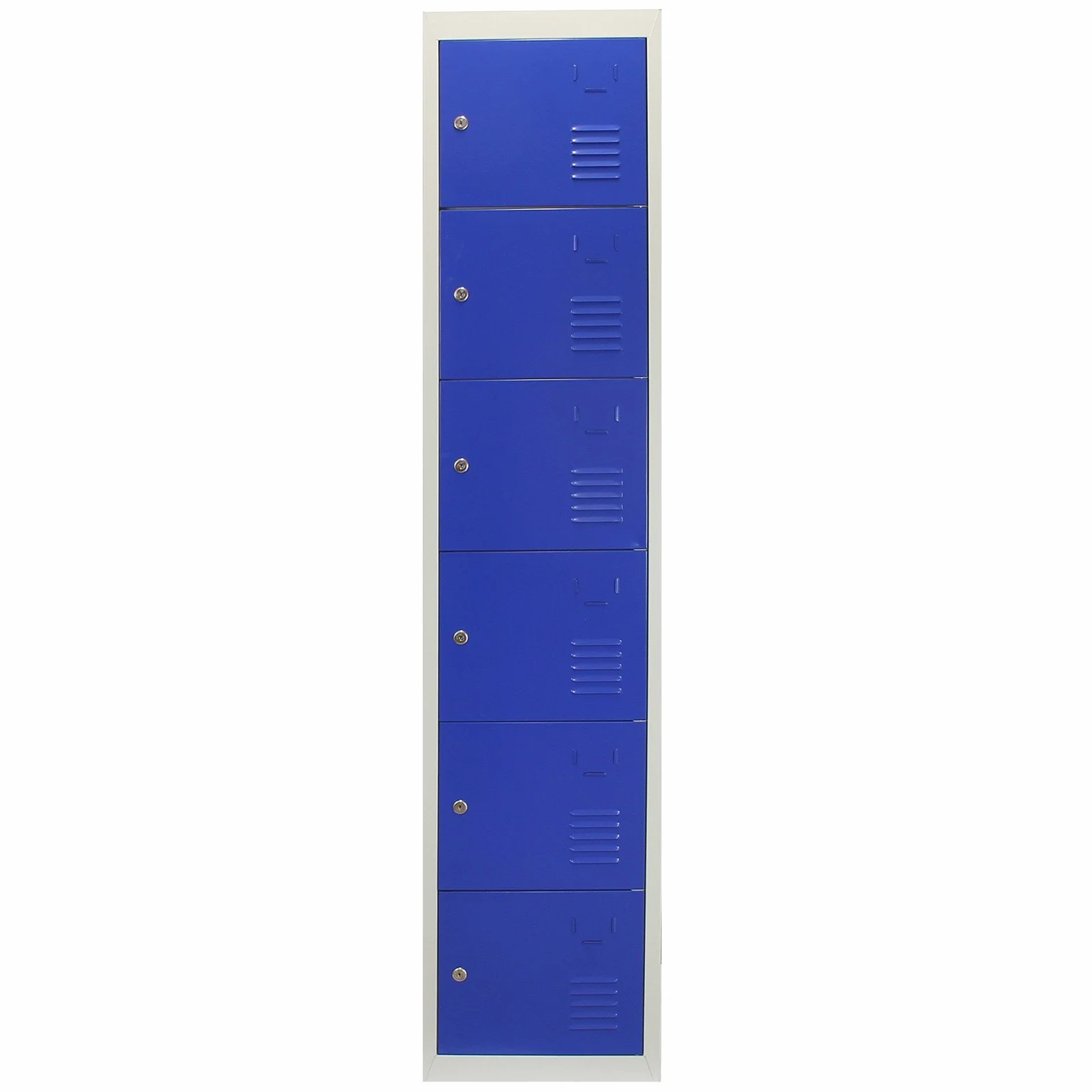 MonsterShop - Armadietto da Montare con 6 Porte Blu in Acciaio 45cm x 38cm x 180cm per Scuole, Palestre e Spogliatoi