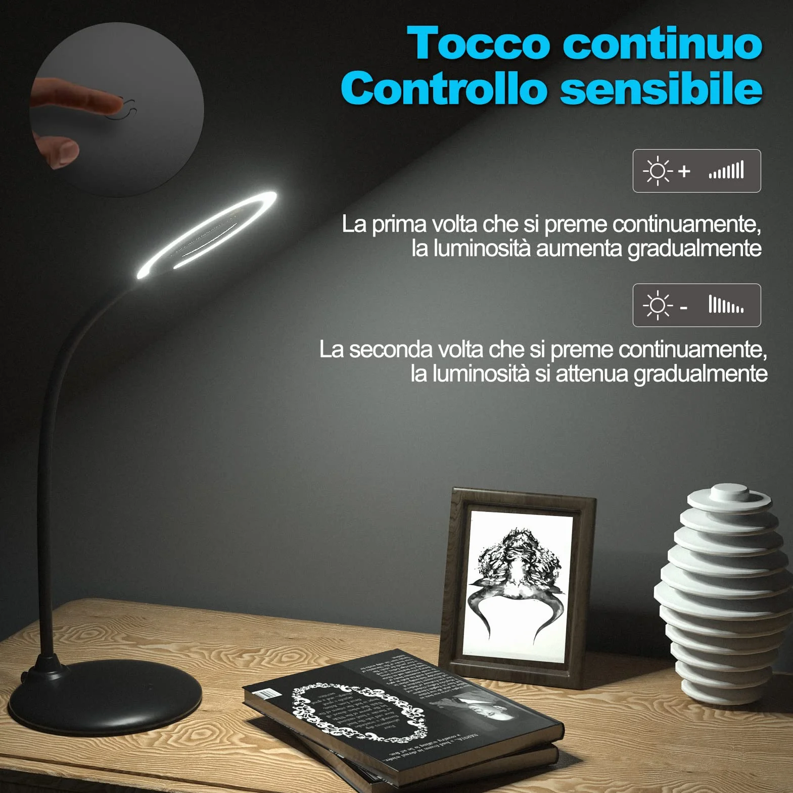 Lente d'ingrandimento ricaricabile 5X con luce e supporto, lente d'ingrandimento illuminata DUDSOEHO a mani libere per lettura, anziani, hobby, artigianato