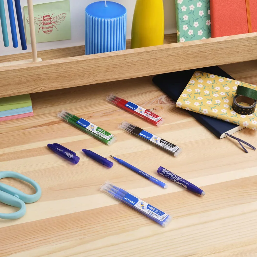 Pilot FriXion 3 set Ricariche Blu Punta Media per Penna Cancellabile Frixion Ball e Clicker