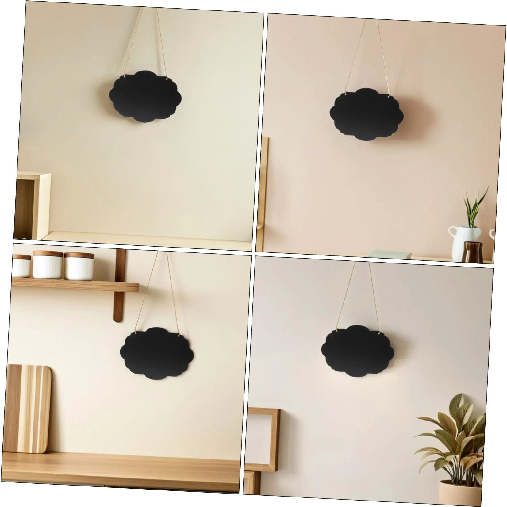 GALPADA 5 pezzi Lavagna da Parete in Legno Doppia Faccia Lavagnetta Appendibile per Messaggi Cancellabili Decorazione Rustica per Casa Cucina Matrimoni e Feste