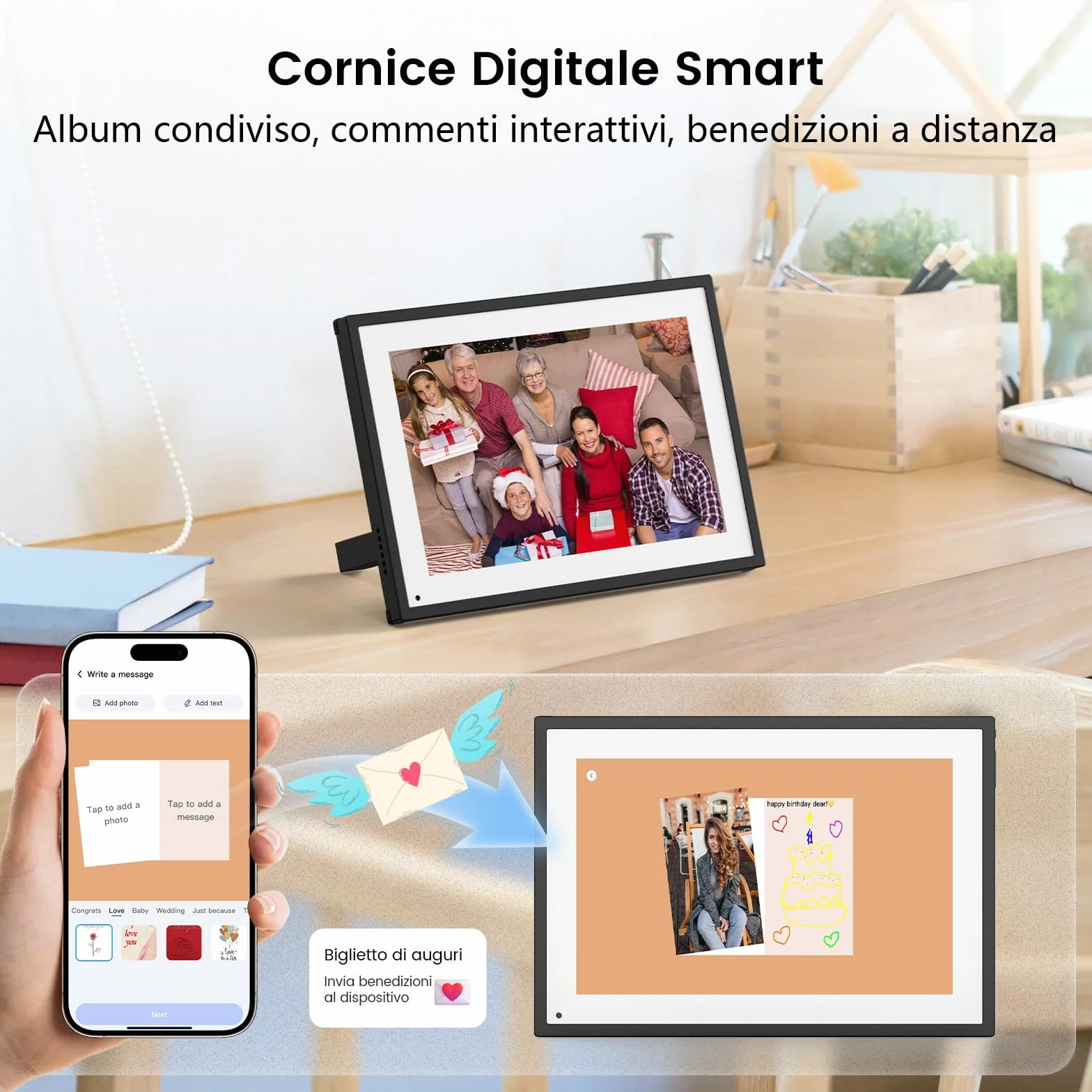 NEWYES 10,1" Calendario Digitale da Tavolo 2026, Agenda Familiare con Touchscreen Interattivo e Cornice Digitale Adatta per Camere da Letto, Cucine e Uffici, ADHD Planner