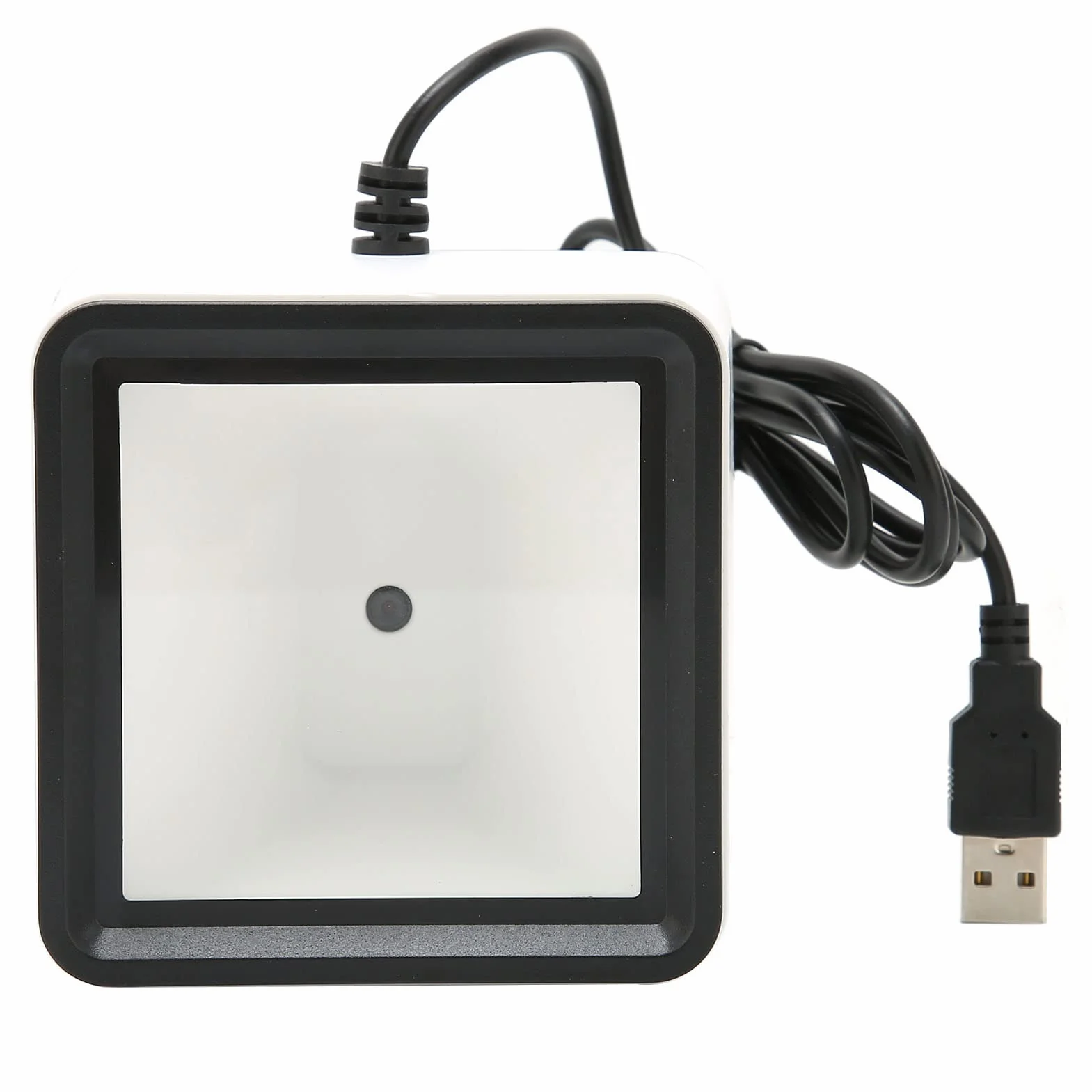 Goshyda Scanner di Codici a Barre QR 2D 1D, Scanner per Lettore di Codici a Barre Automatico Desktop Cablato USB, Scanner di Codici a Barre per Pagamento Mobile Desktop a Mani Libere per