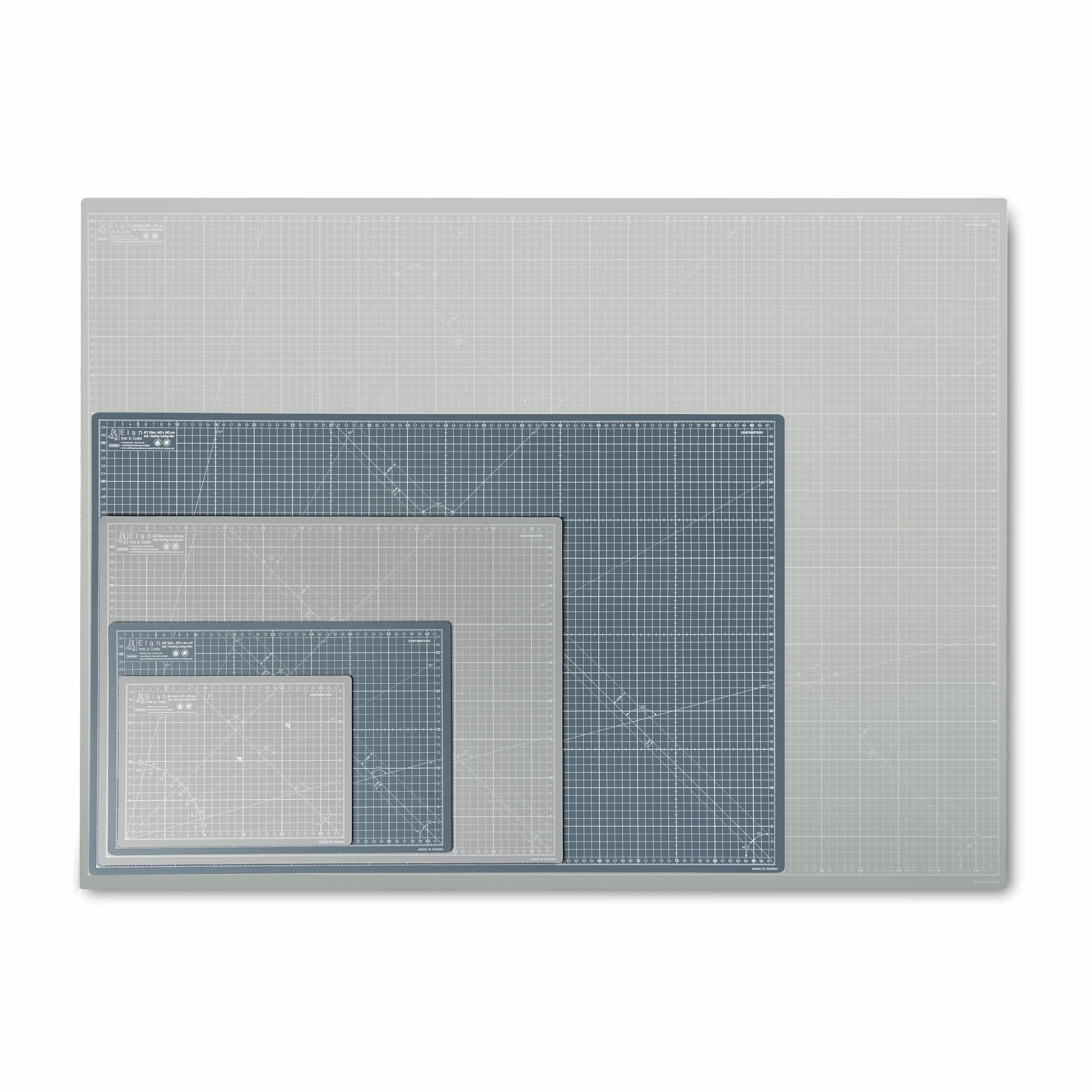 Elan Tappetino da Taglio A2 Grigio 45x60 cm Autorigenerante 5 Strati PVC Riciclato
