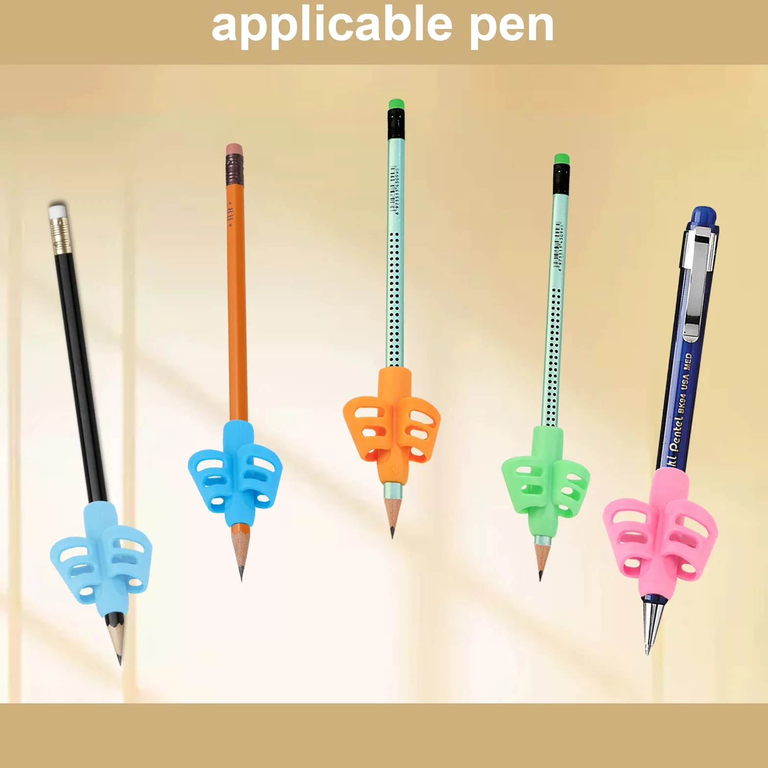 MXTIMWAN 5 Pezzi Aiuto Scrittura per Bambini, Impugnature Matite in Silicone, Correzione Postura Scrittura