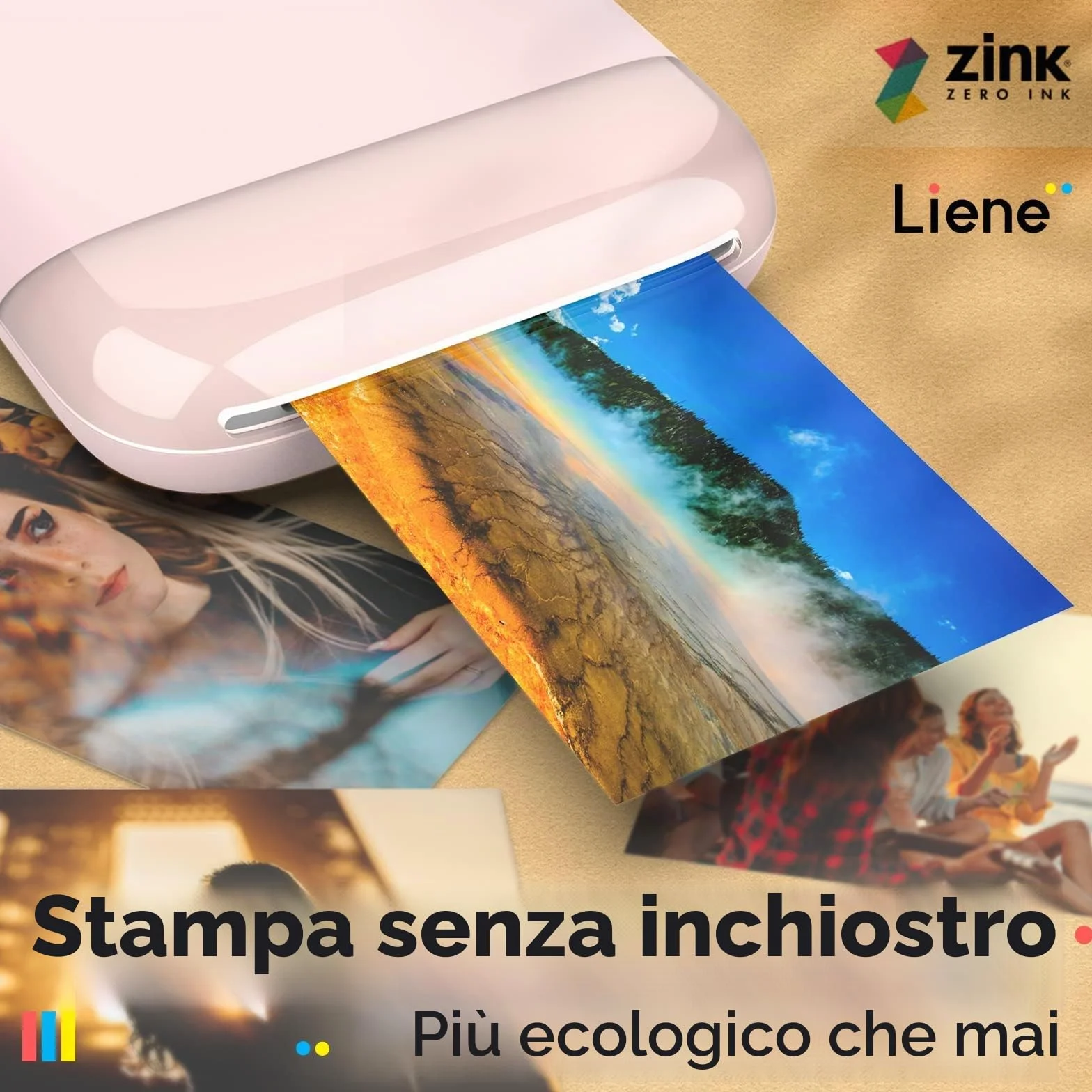 Liene Pearl K100 2x3'' Zink Carta Fotografica 50 Fogli Impermeabile Antistrappo