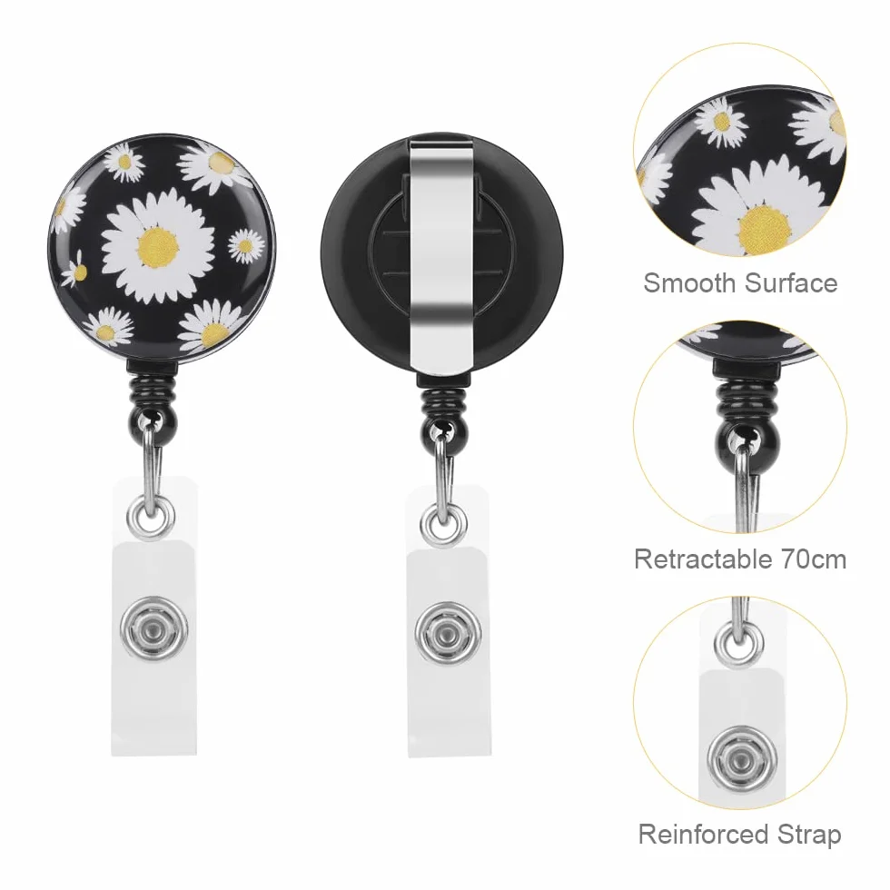 Vicloon Lanyard Porta Badge Retrattile Bobina Clip Rigido con Verticale Orizzontale per Identificativi Chiavi Fotocamera